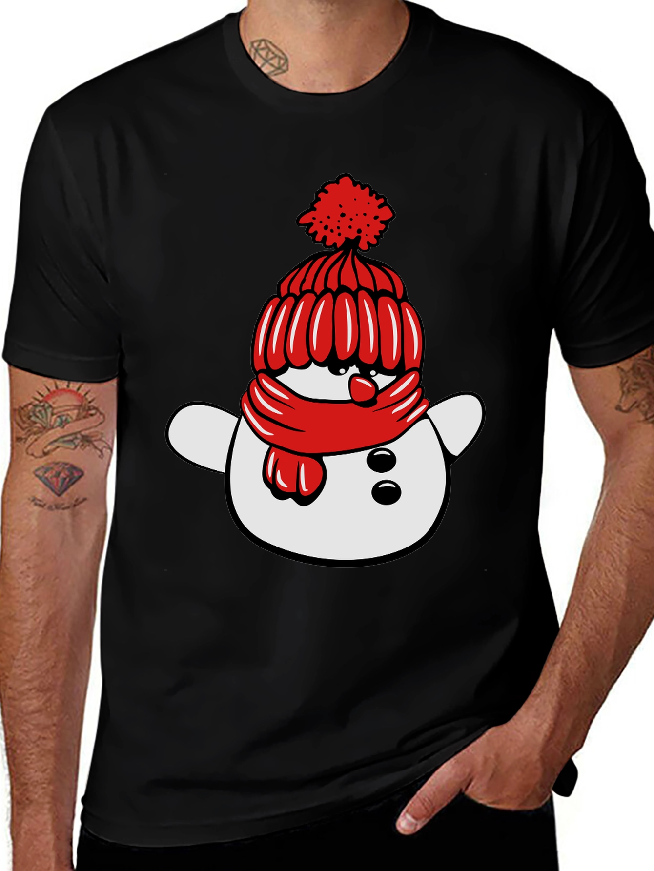 Variant 11 of Festive Snowman Graphic Tee - Holiday Cheer