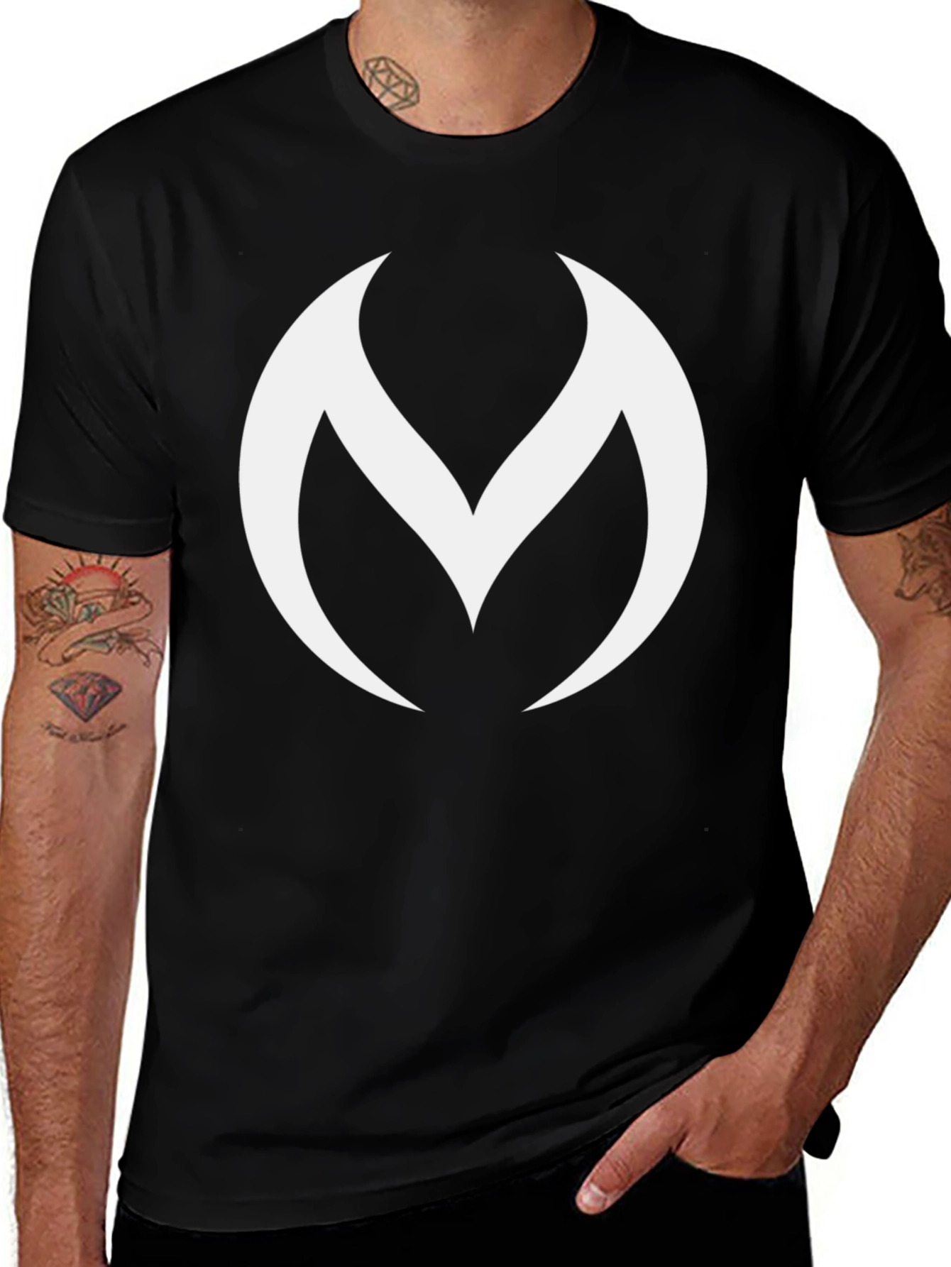 Variant 2 of Bold Black T-Shirt with Modern White Logo Design