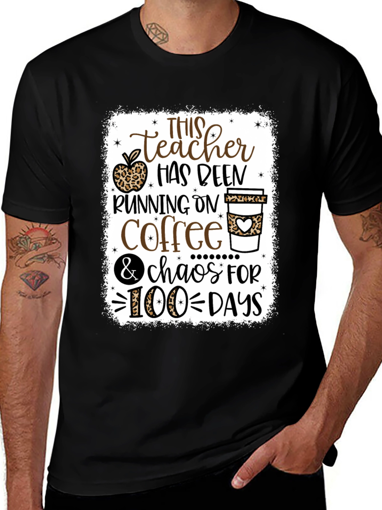 Variant 29 of Teacher 100 Days Coffee Chaos Graphic T-Shirt