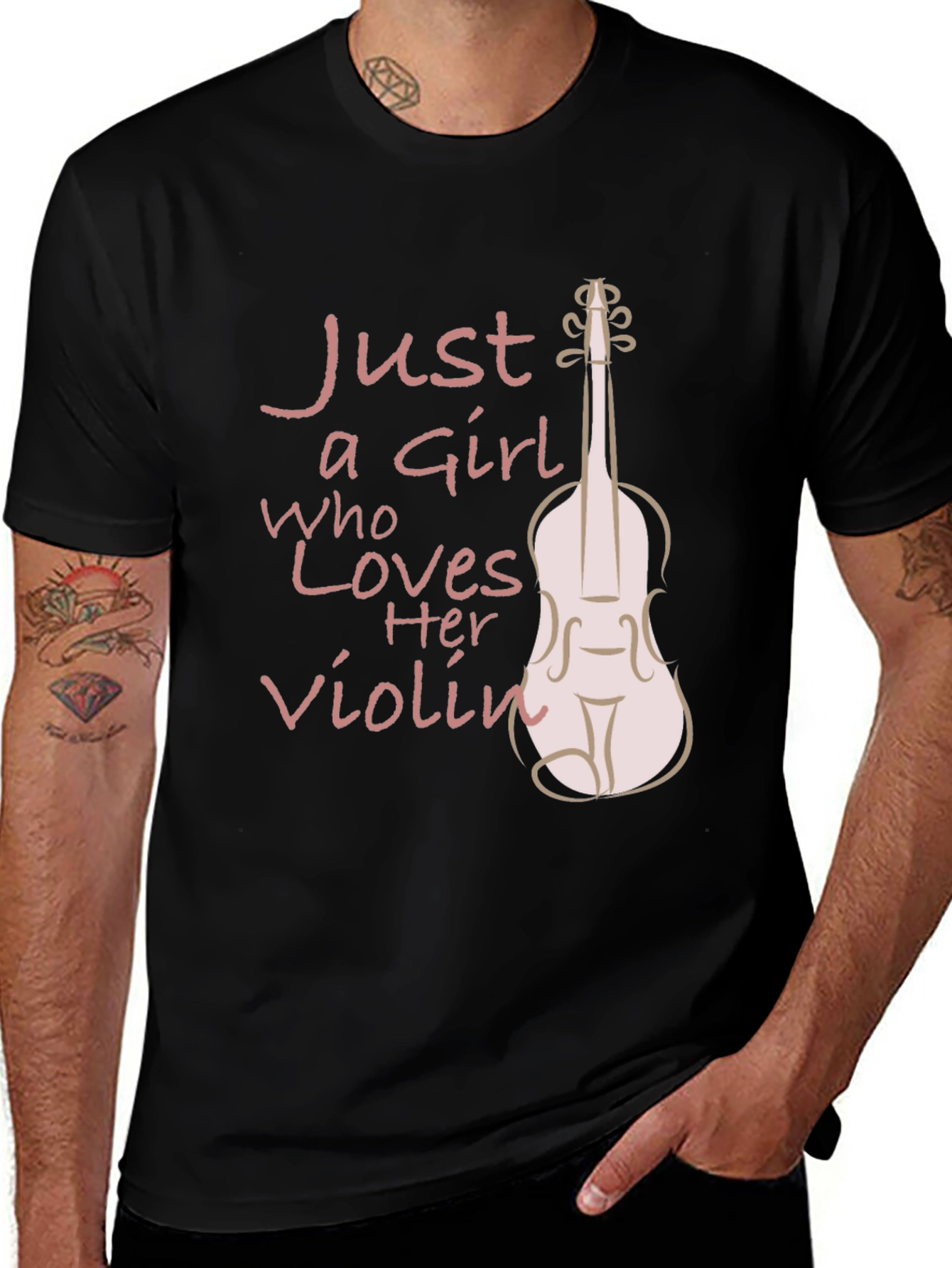Variant 28 of Violin Lover T-Shirt - Just a Girl Who Loves Her Violin Tee
