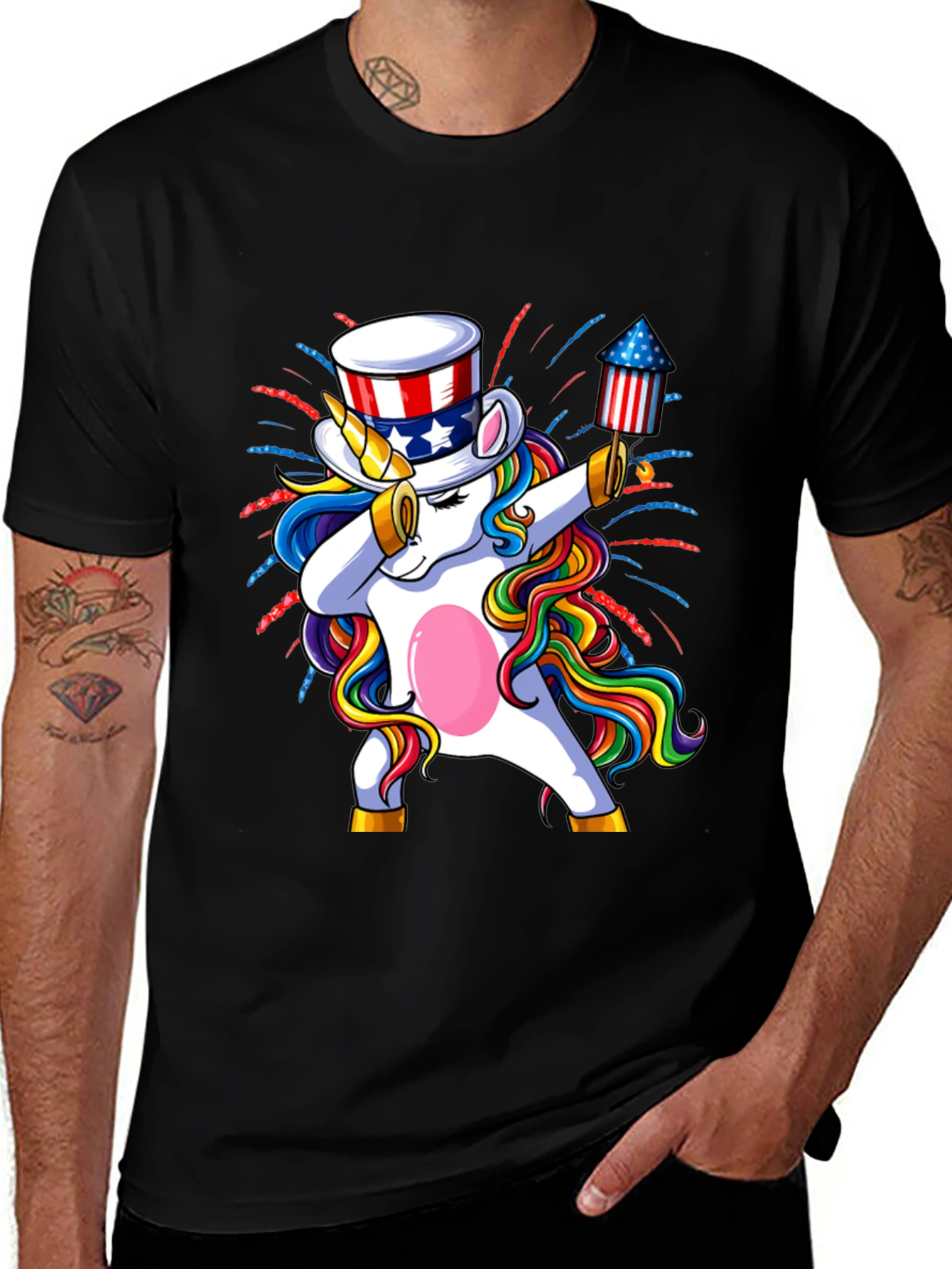 Patriotic Unicorn Dab T-Shirt