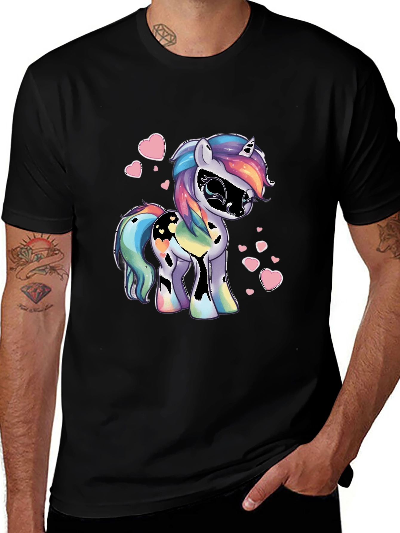 Variant 19 of Unicorn Heart Black Graphic Tee