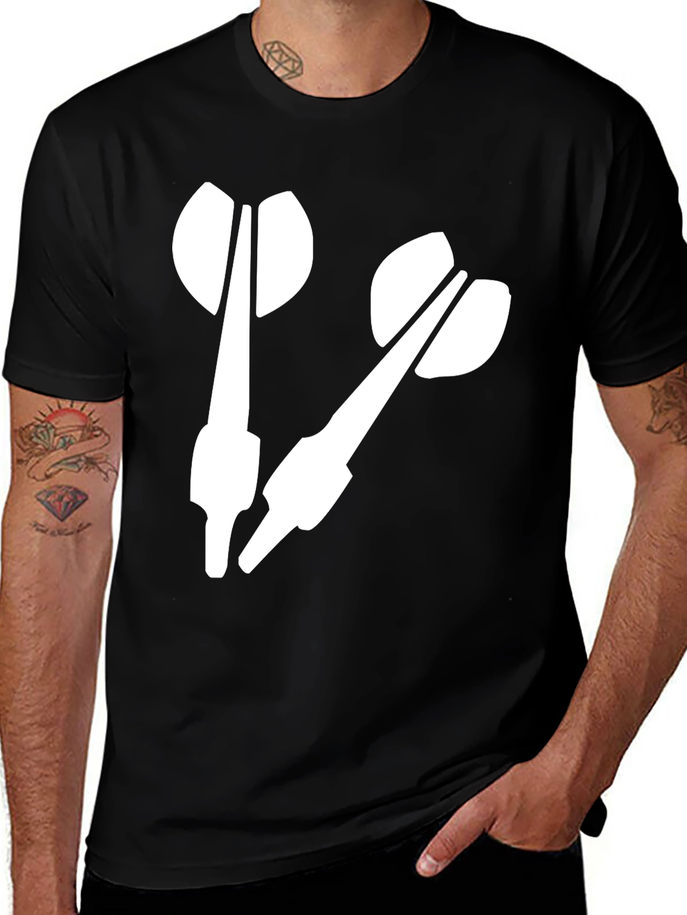 Variant 25 of Darts Graphic Tee - Black Cotton Casual T-Shirt