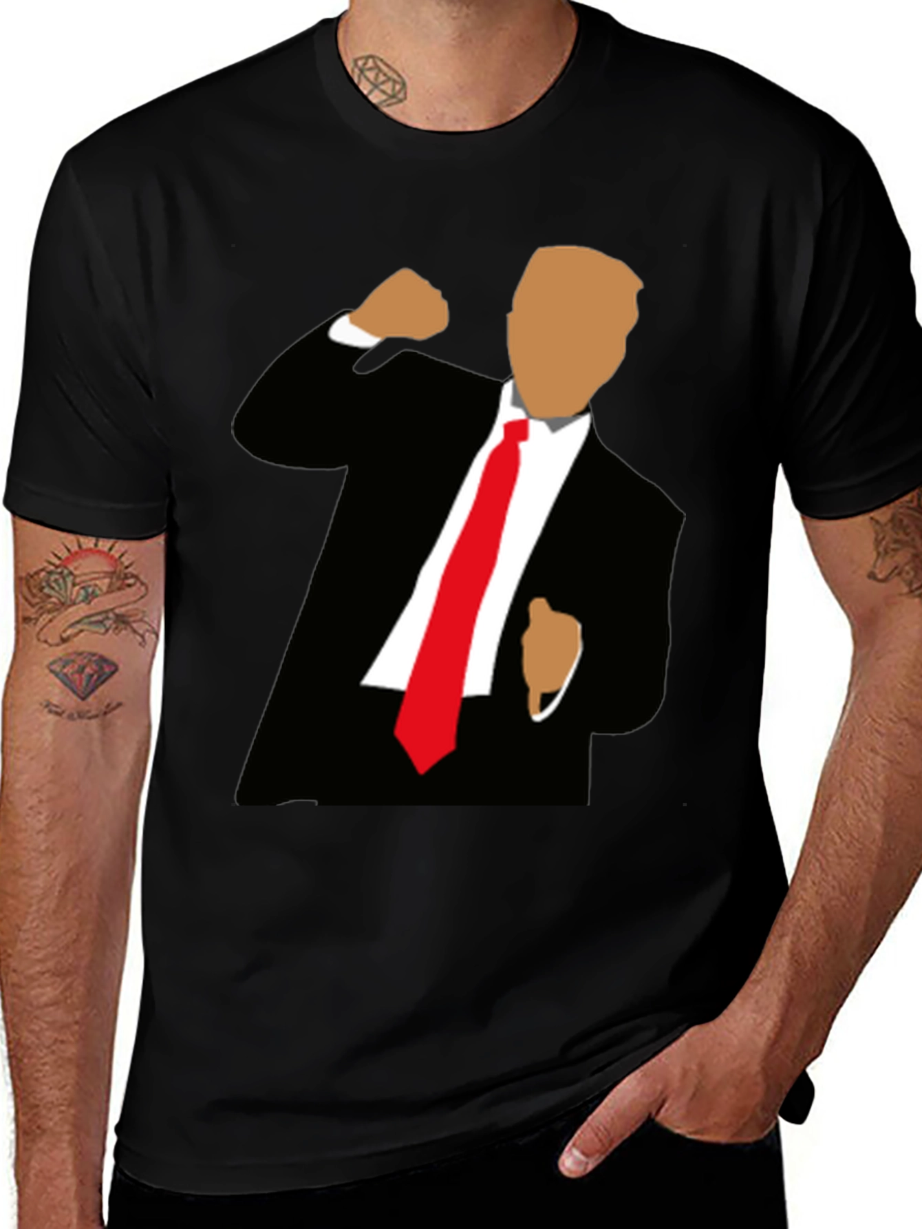 Variant 24 of Trump Silhouette Graphic Tee - Black