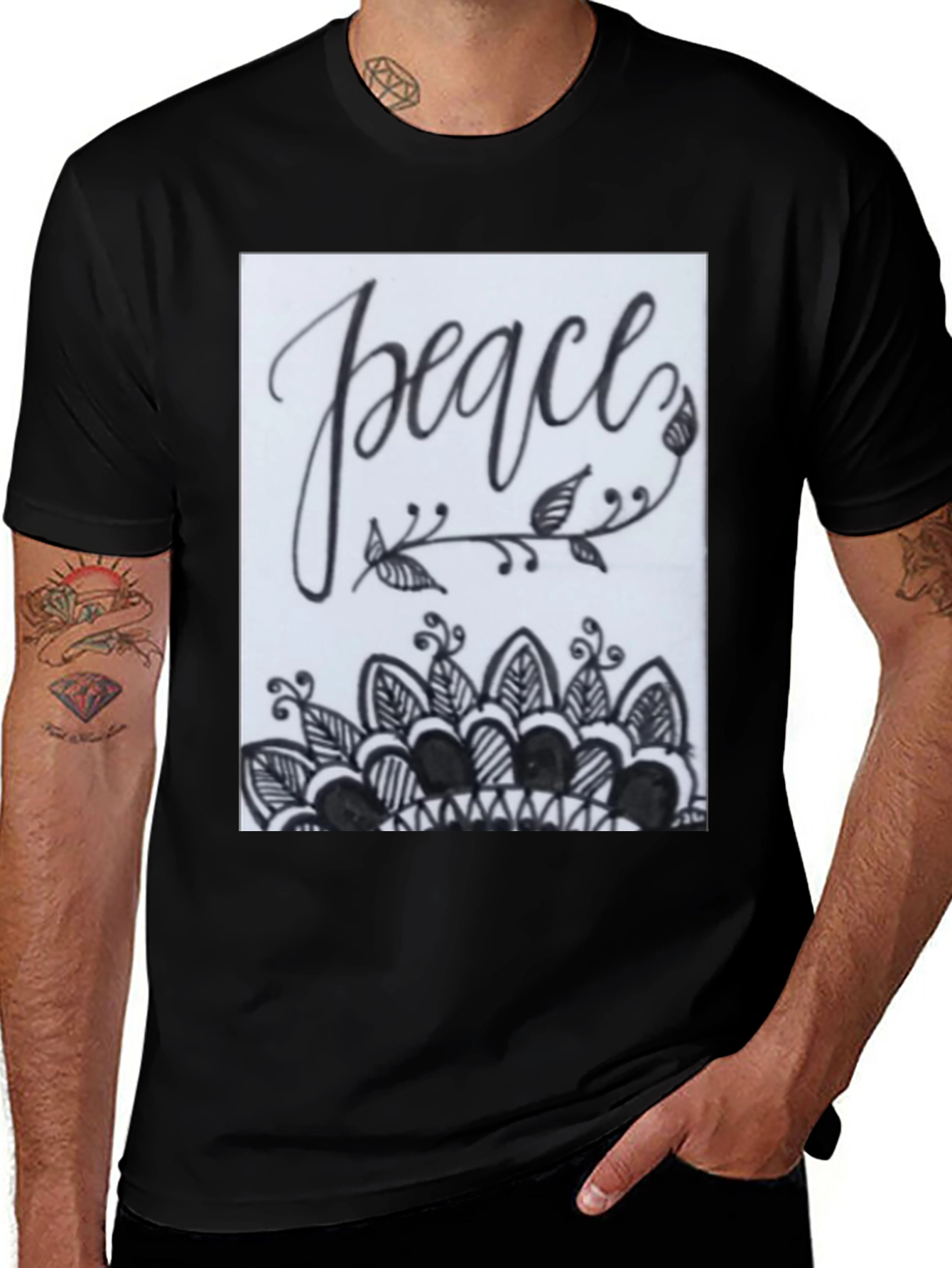 Variant 10 of Peace Mandala Graphic Tee - Stylish Comfort