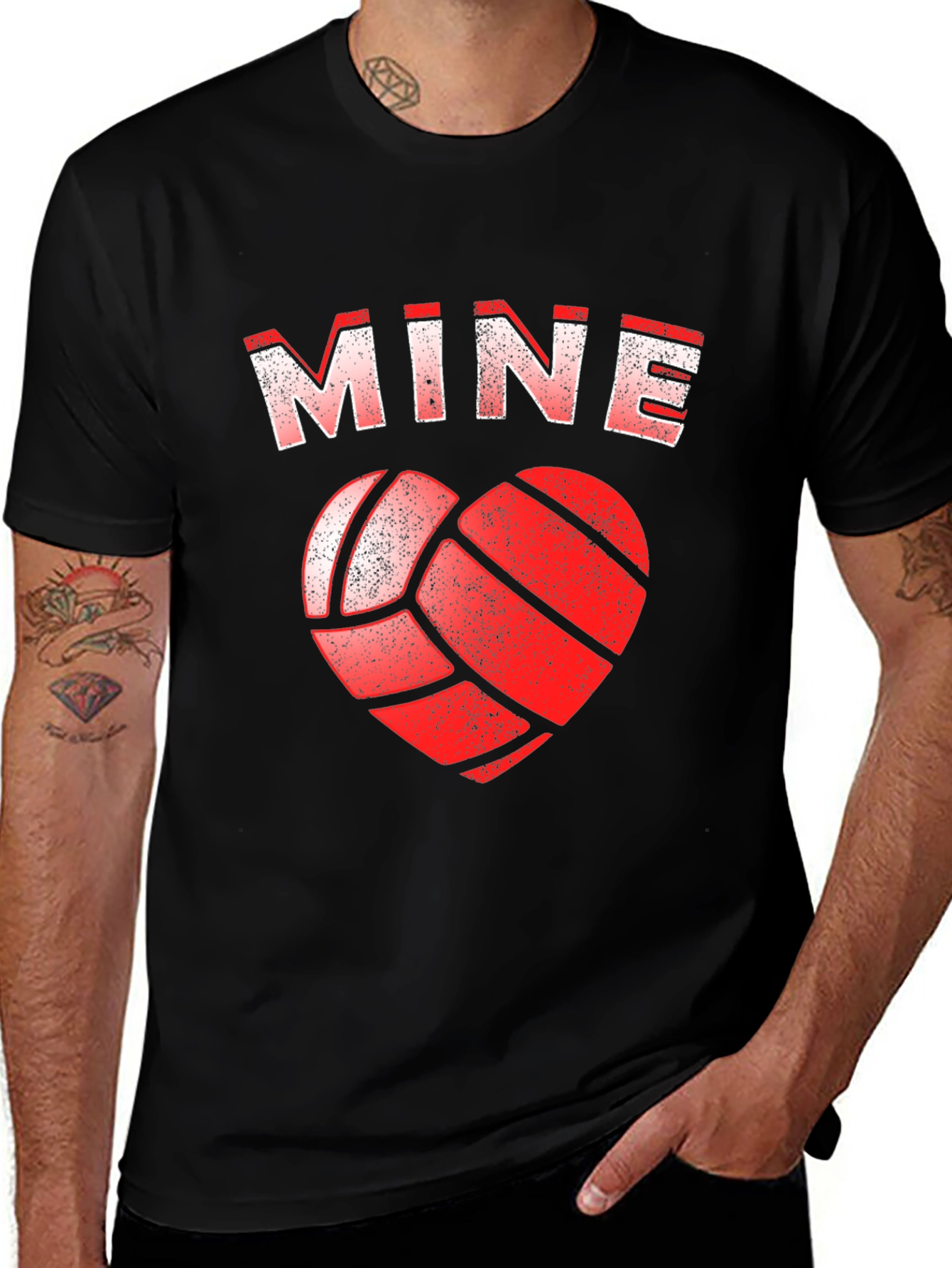 Variant 12 of MINE Volleyball Heart Valentine's Day Graphic T-Shirt