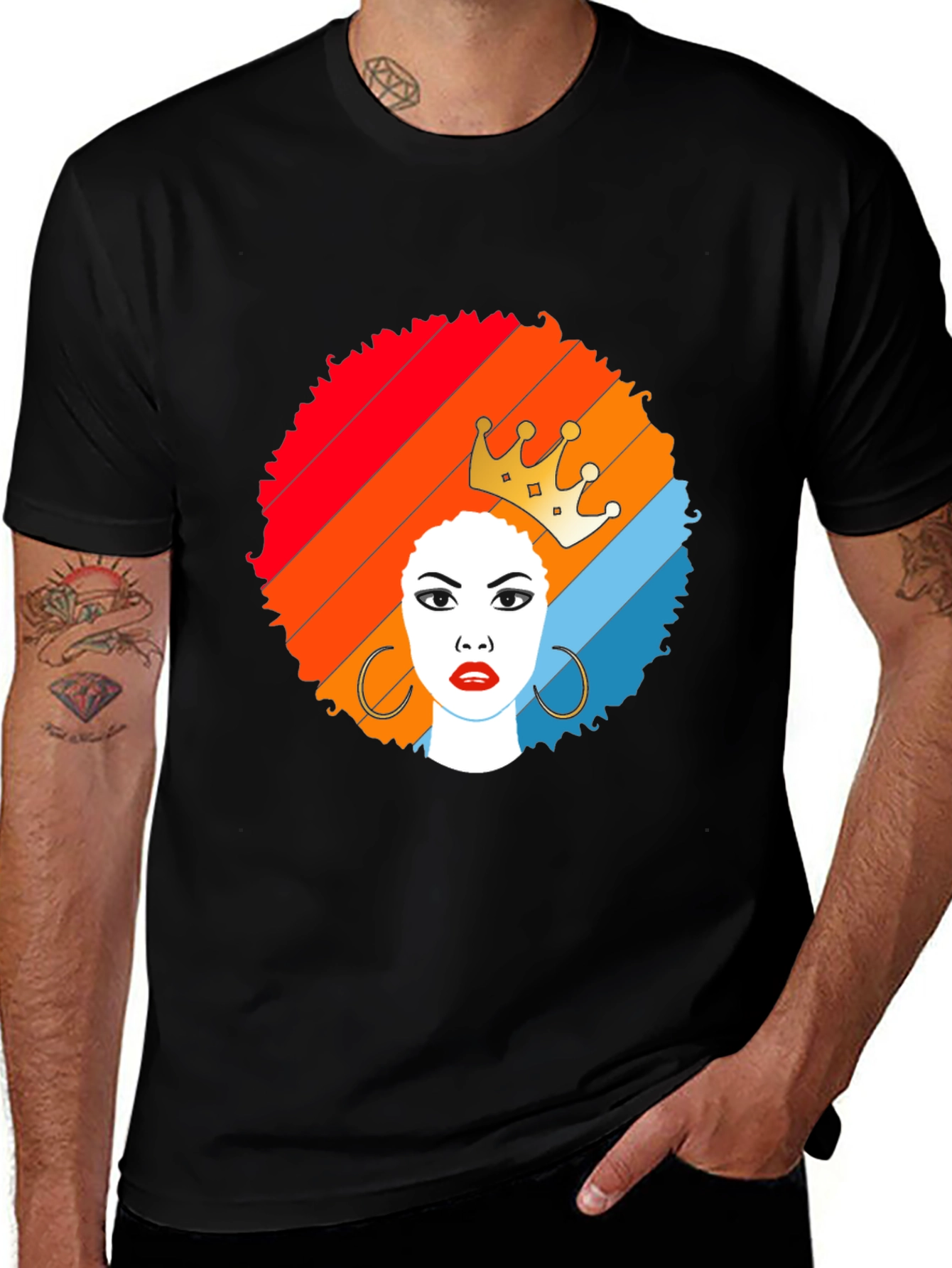 Variant 30 of Afro Queen Graphic Tee - Stylish Black T-Shirt
