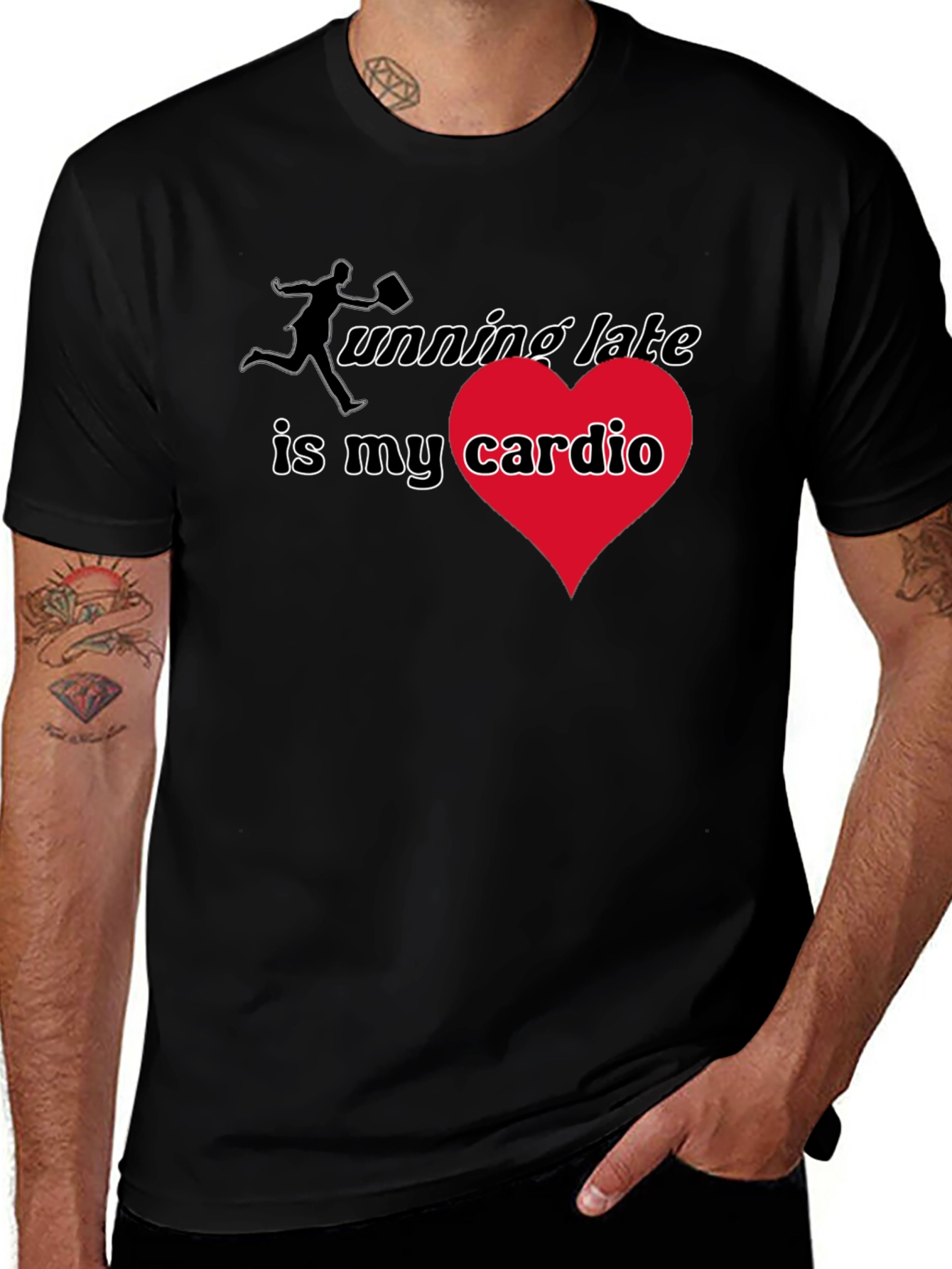 Variant 14 of Running Late Cardio T-Shirt - Black