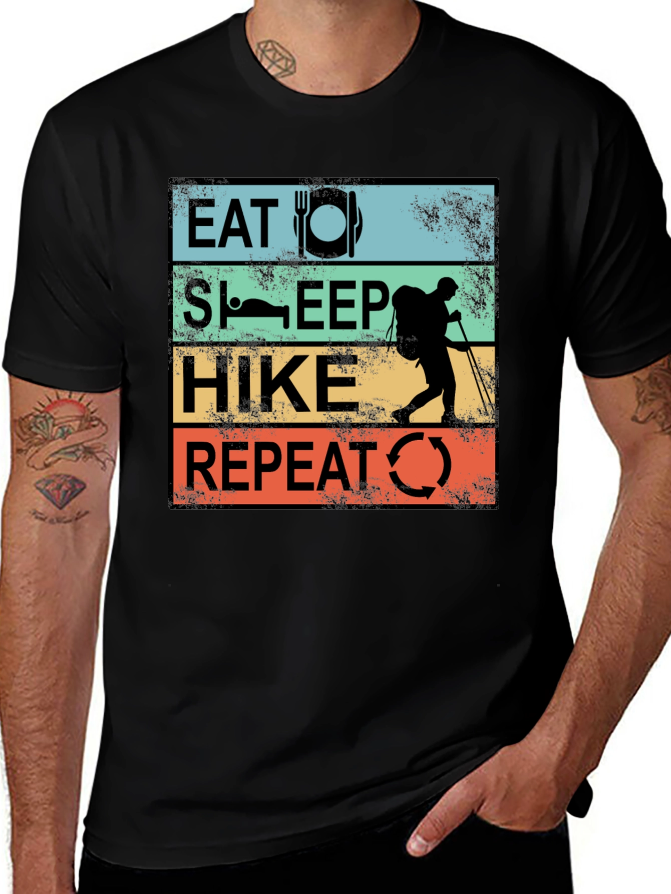 Variant 3 of Eat Sleep Hike Repeat Graphic Tee