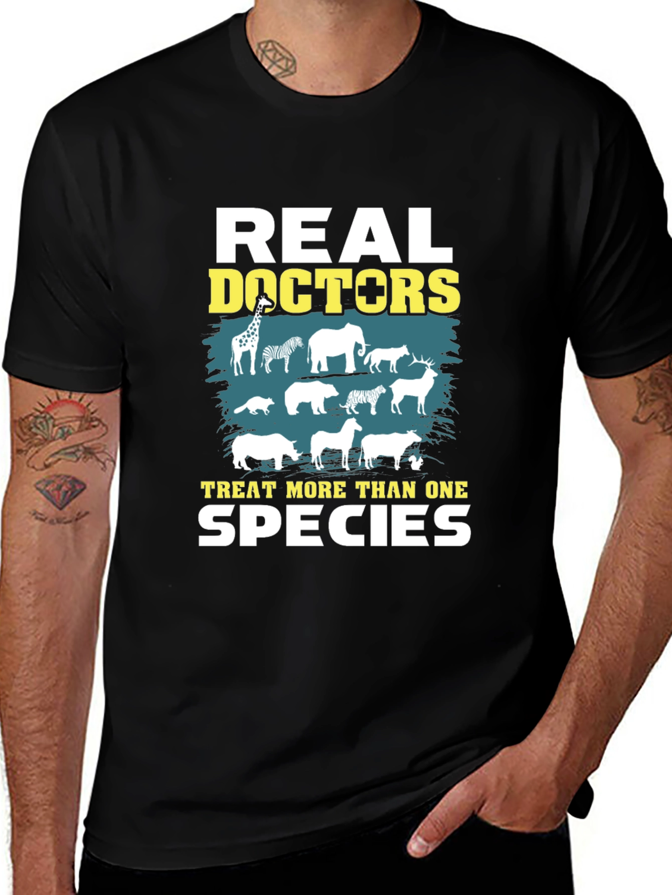 Veterinarian T-Shirt - Real Doctors Treat More Than One Species
