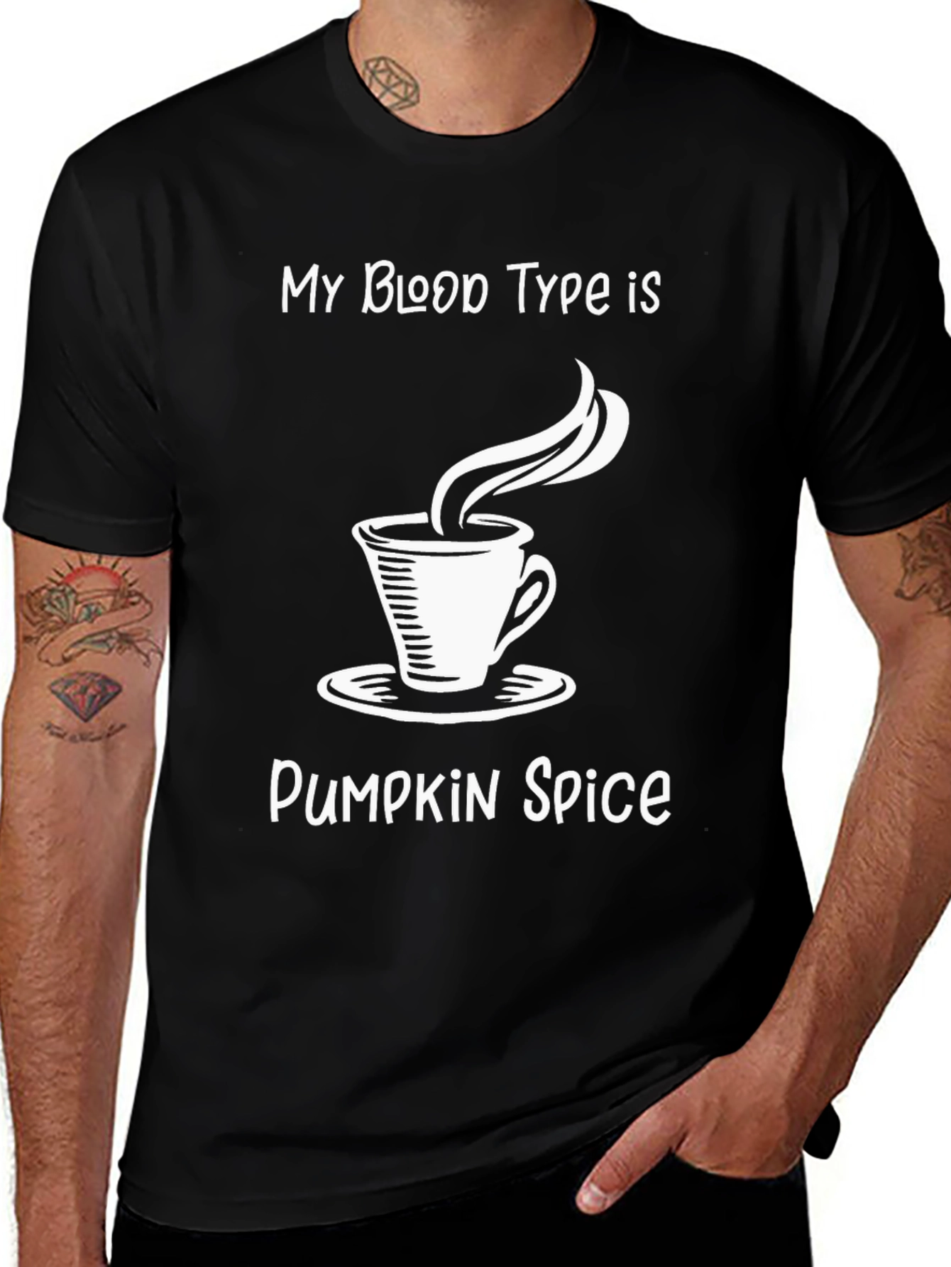 Variant 17 of Pumpkin Spice Blood Type T-Shirt, Funny Fall Tee
