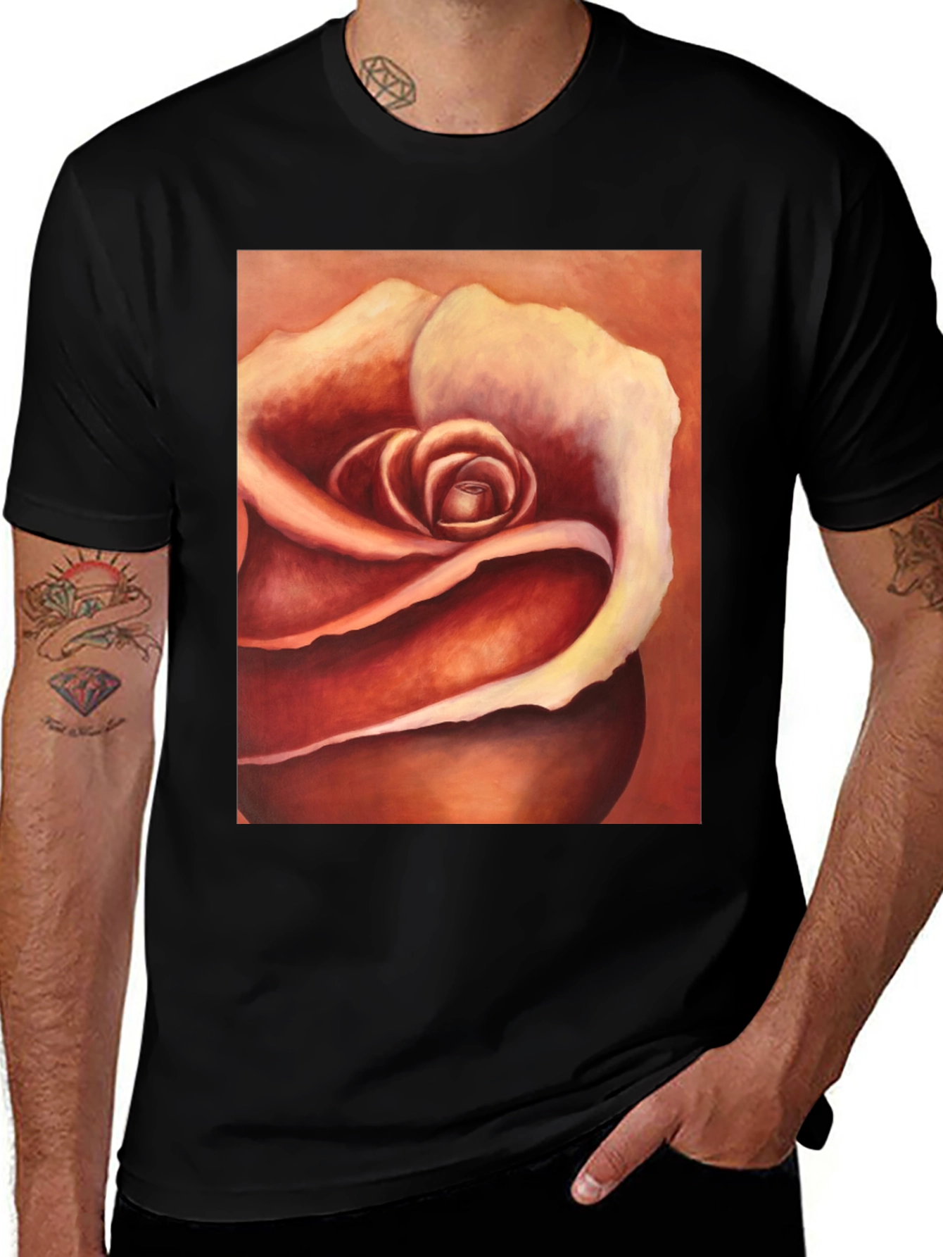 Variant 6 of Rose Graphic Tee - Artistic Floral Design T-Shirt