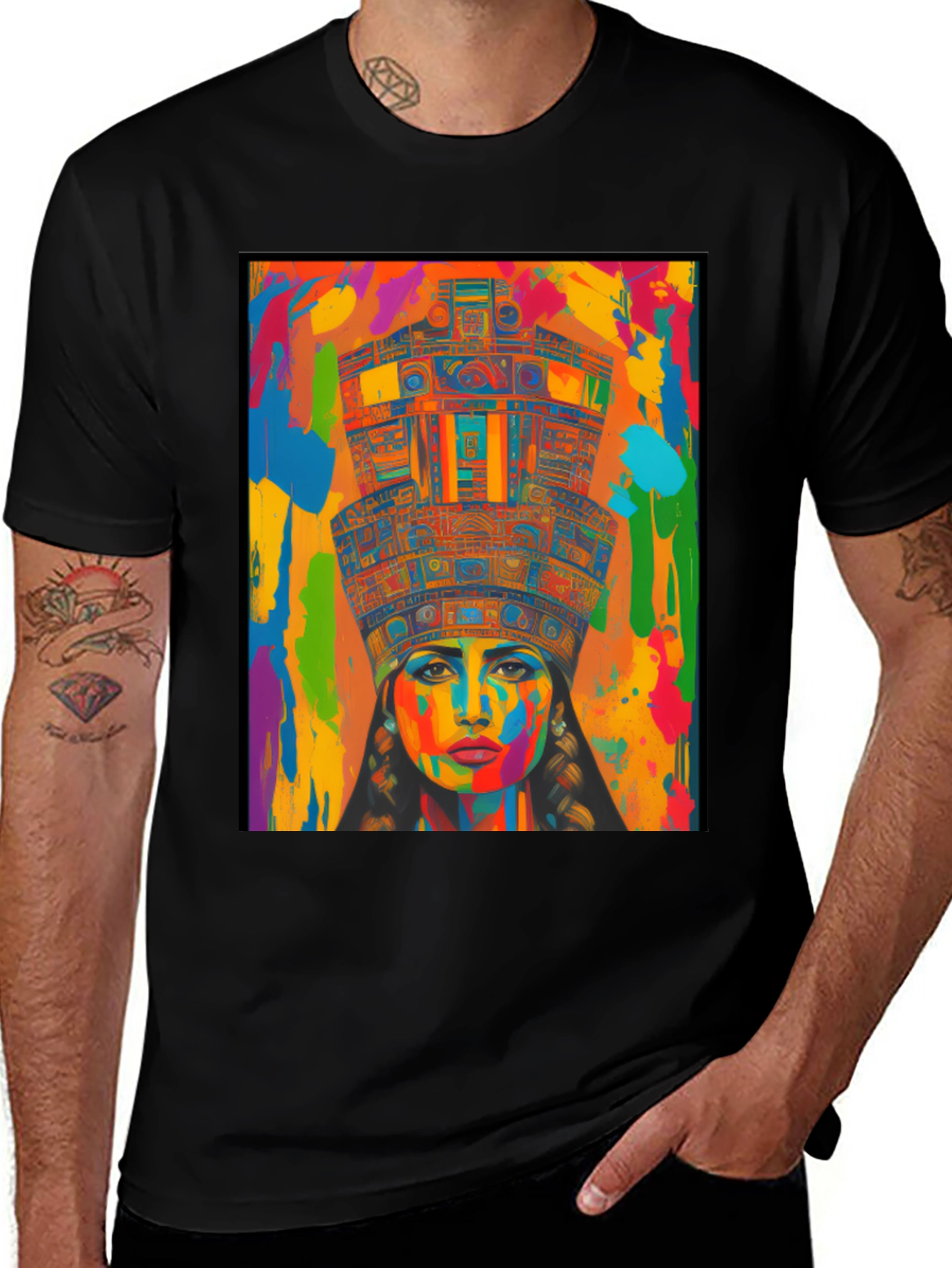 Variant 8 of Colorful Egyptian Queen Graphic Tee