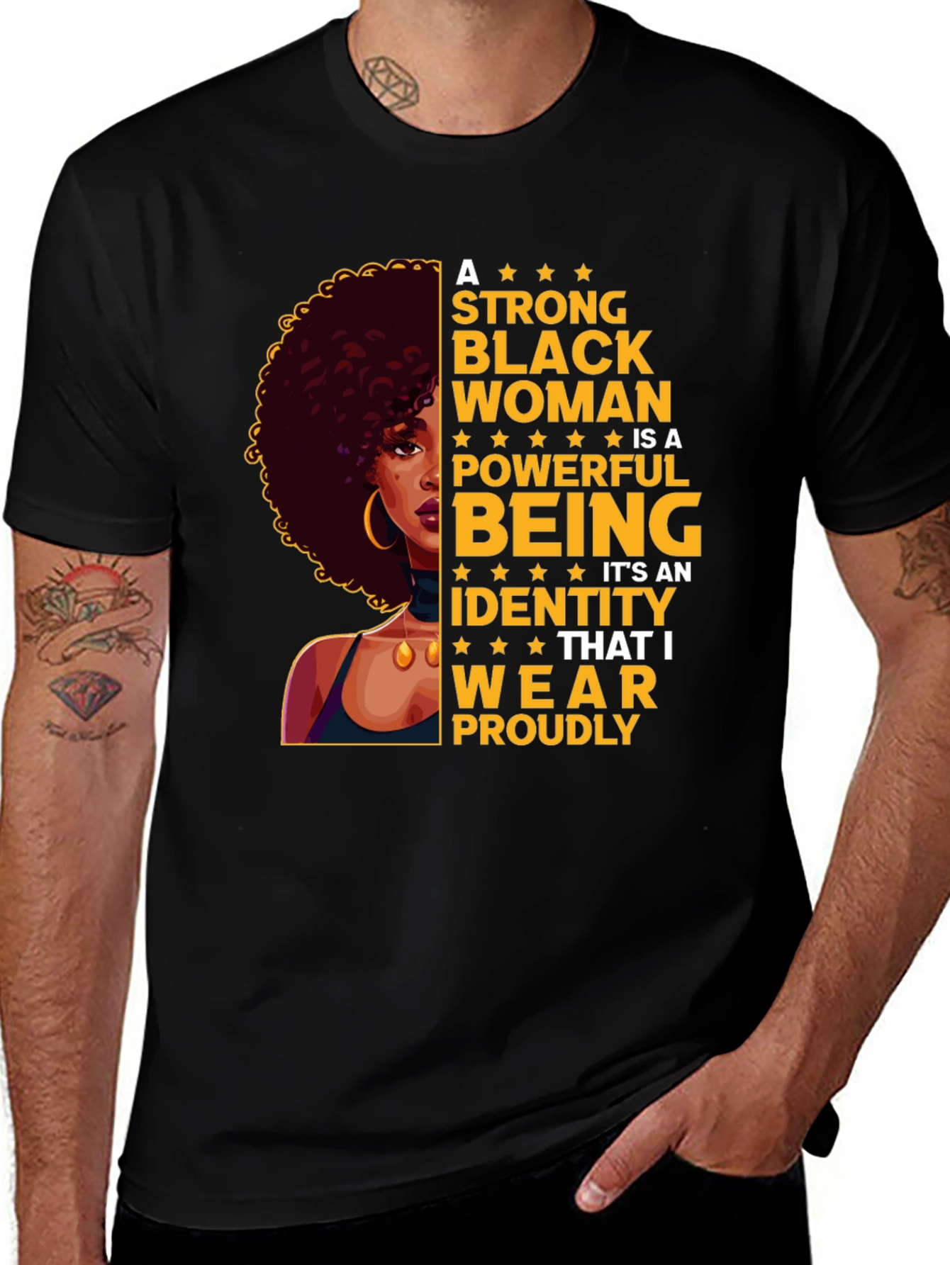 Variant 7 of Empowered Black Woman Graphic Tee - Strong Identity