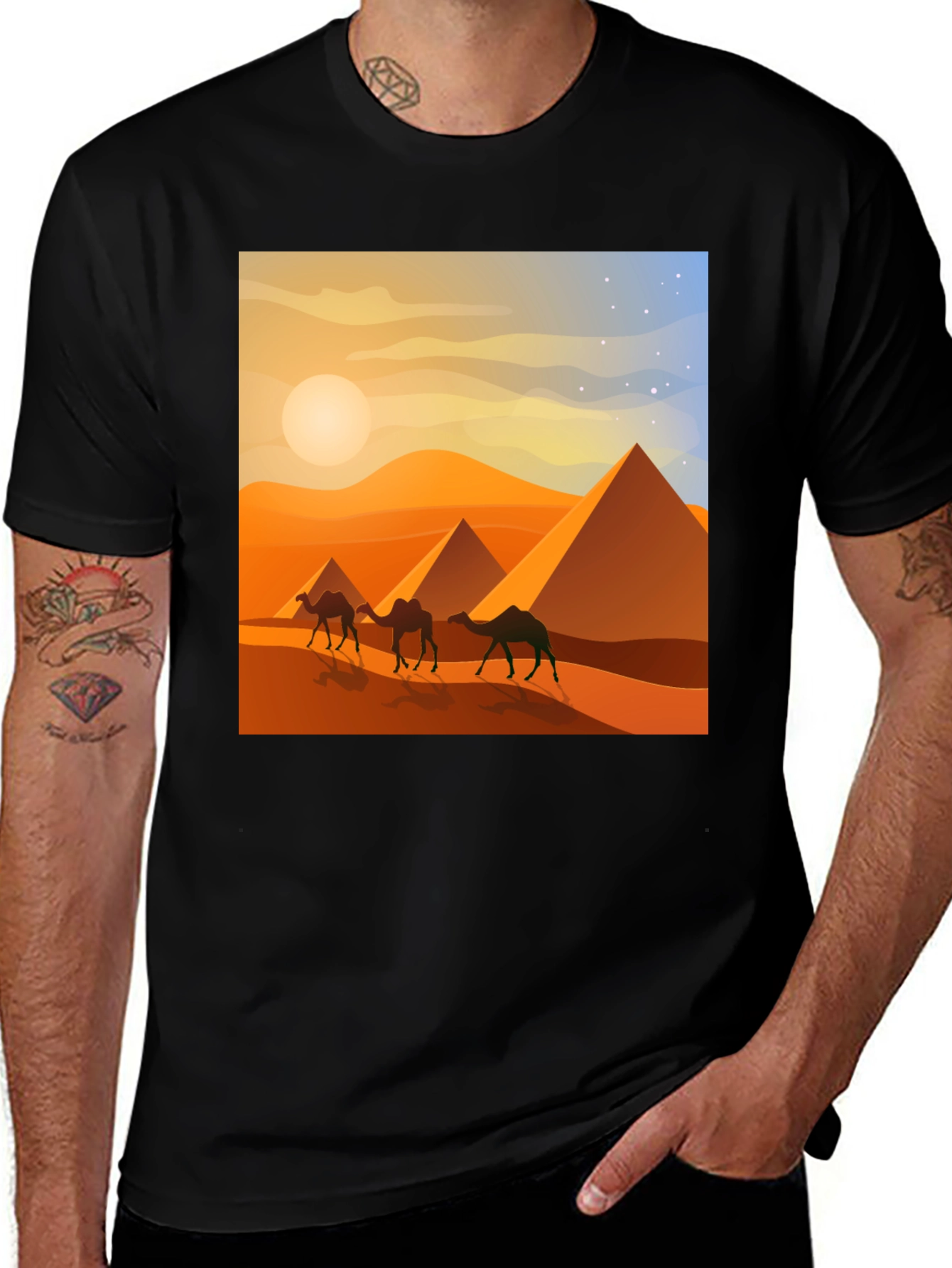 Variant 26 of Egyptian Desert Camel Pyramids T-Shirt