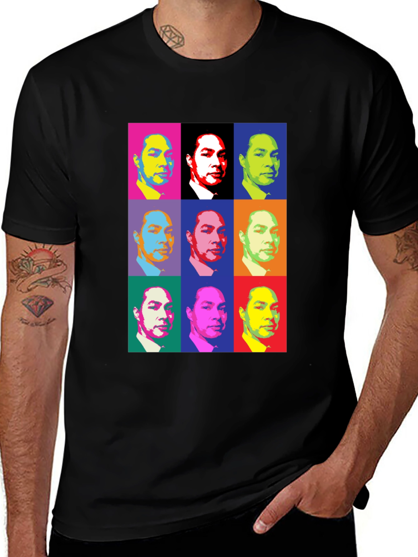 Variant 10 of Pop Art Portrait Black T-Shirt