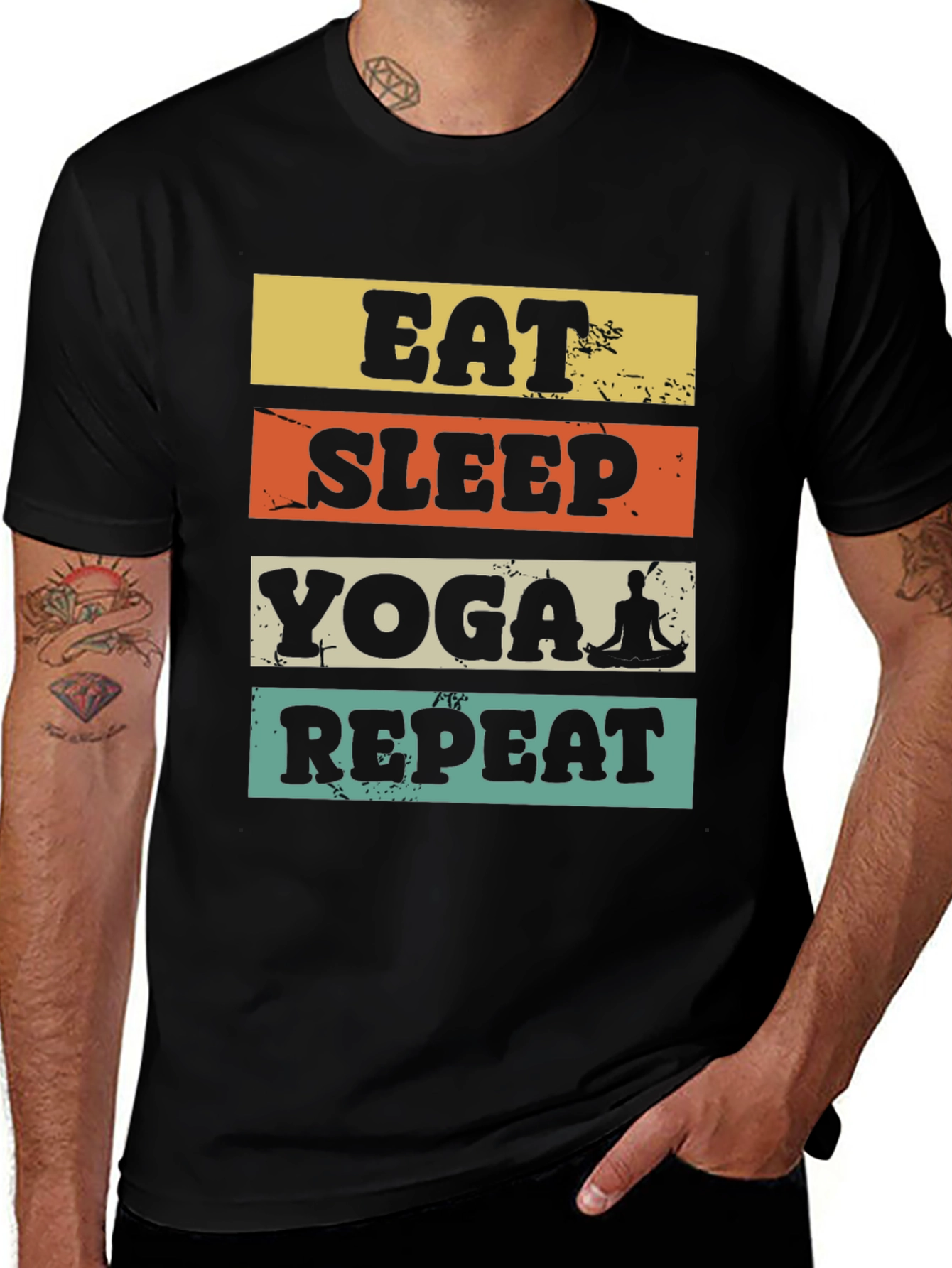 Variant 16 of Eat Sleep Yoga Repeat Graphic Tee