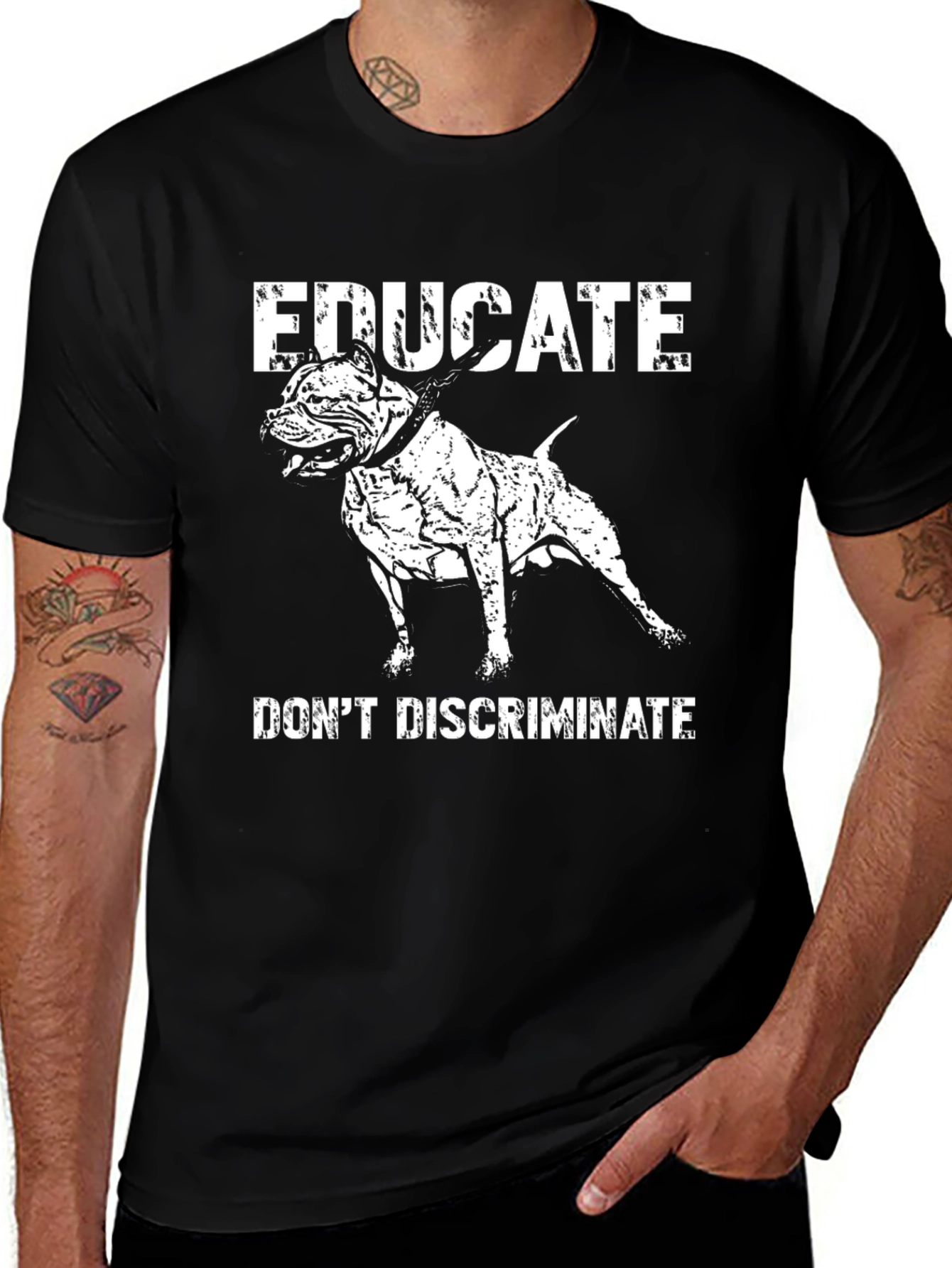 Variant 16 of Educate Pitbull Tee - Don't Discriminate