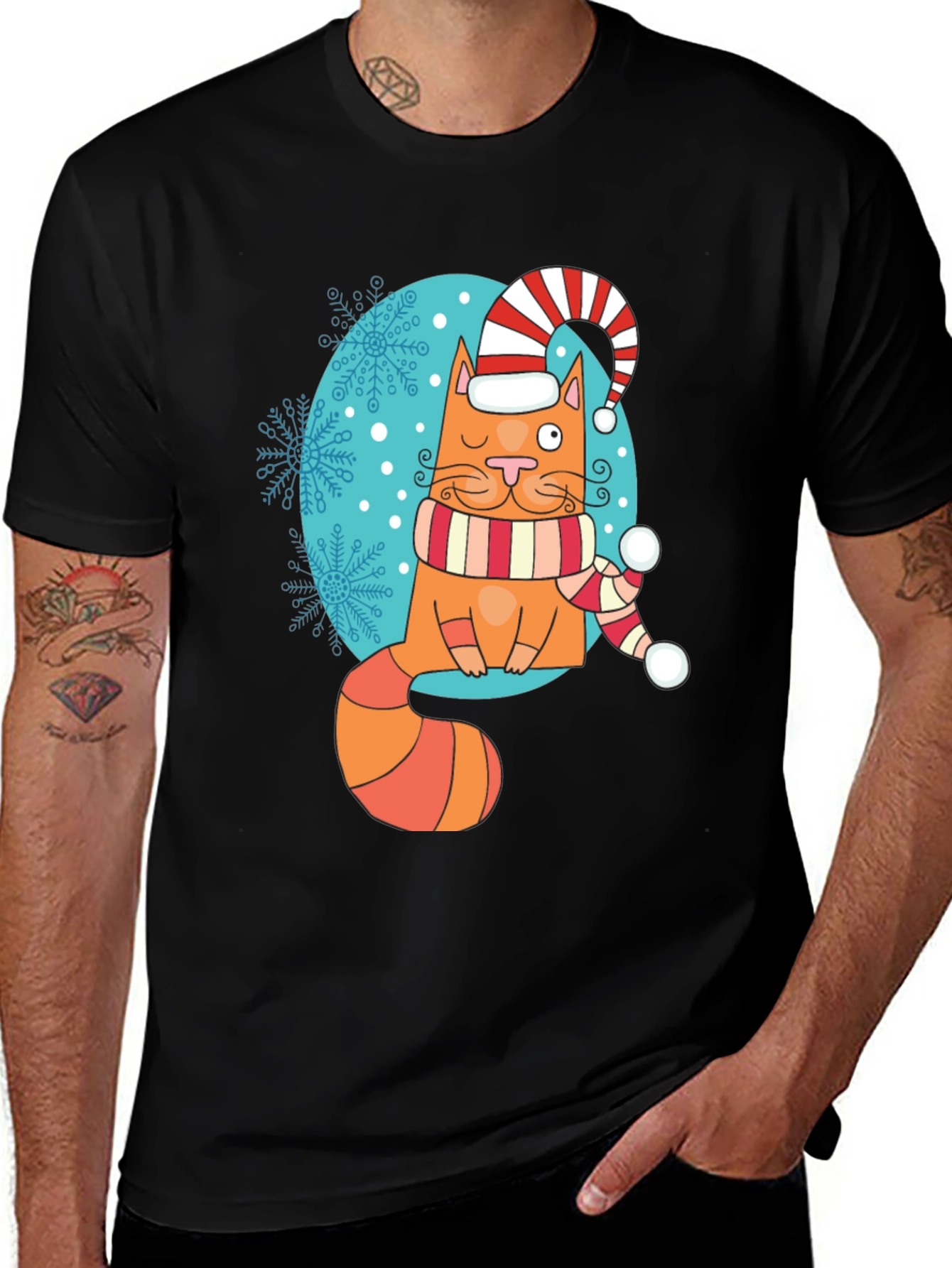 Variant 9 of Festive Cat T-Shirt - Holiday Cheer