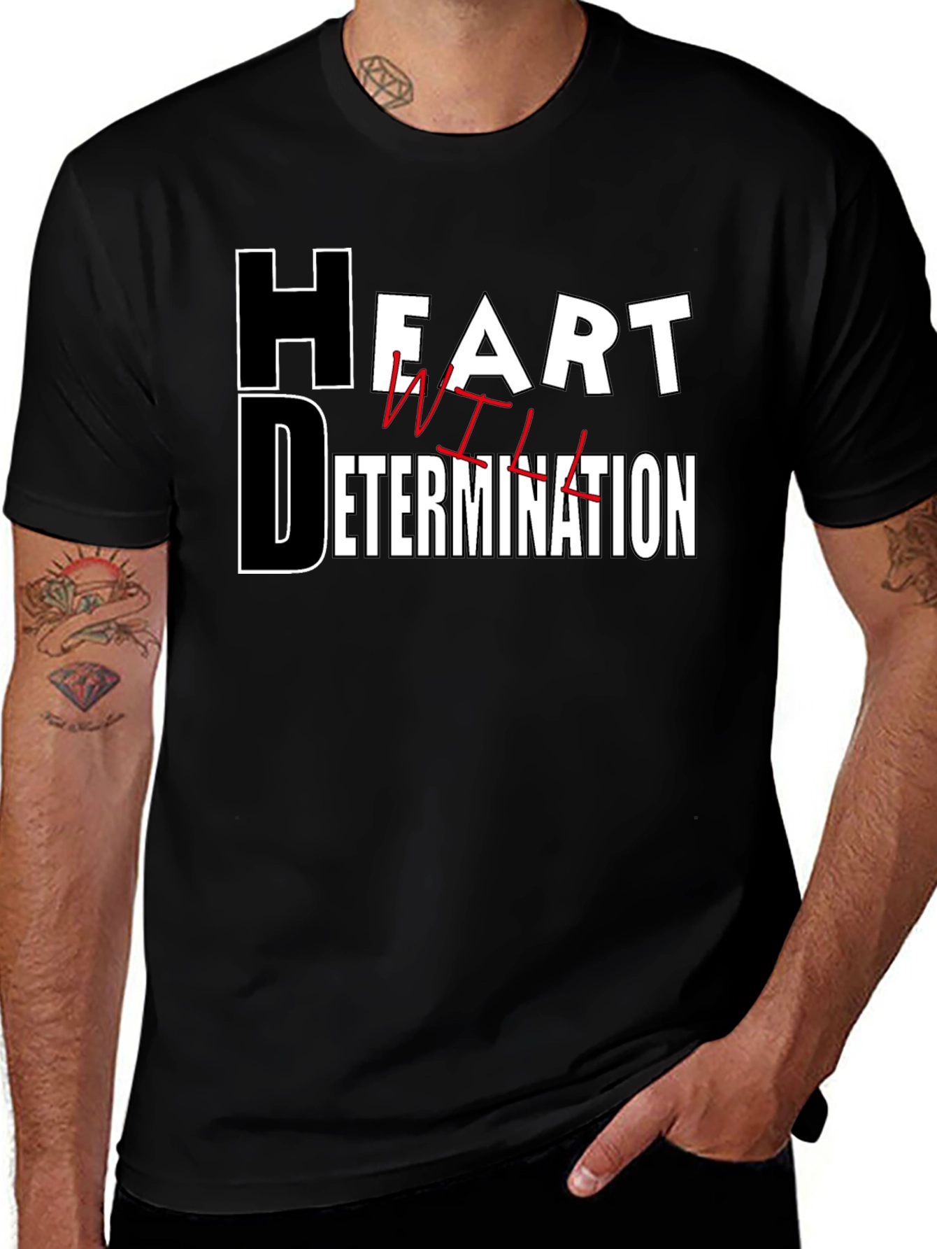 Variant 20 of Motivational Heart Determination Will T-Shirt