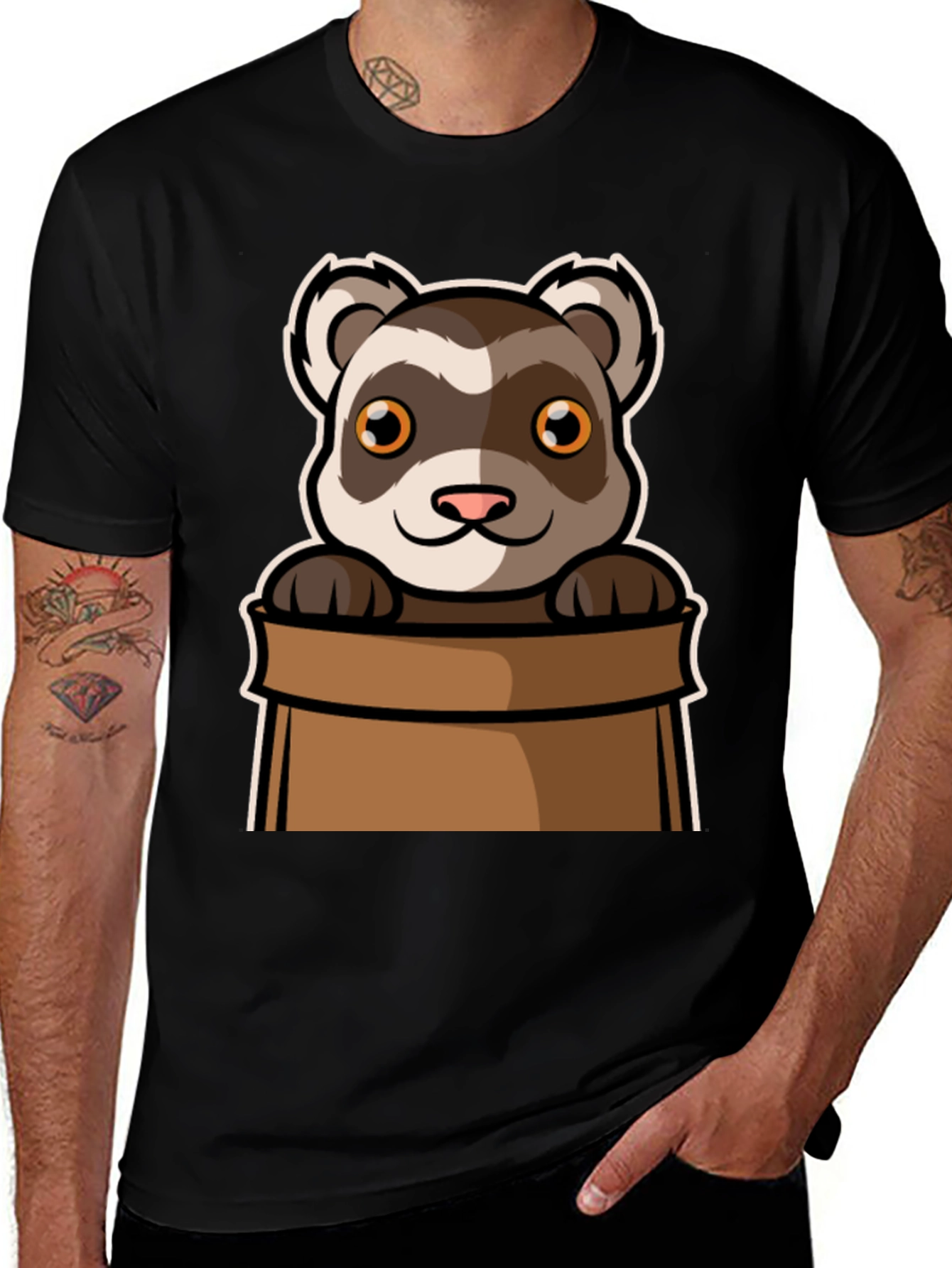 Variant 6 of Cute Ferret in Bag Graphic Tee