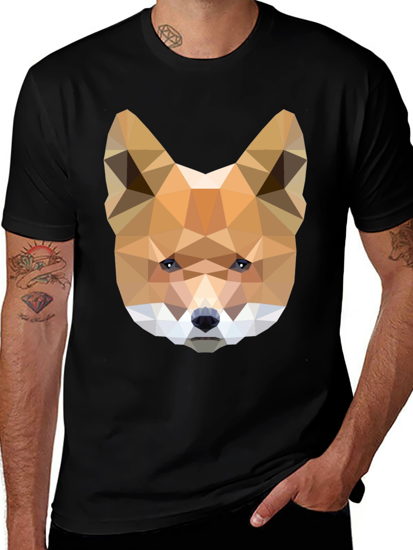 Variant 18 of Geometric Fox Head Tee - Modern Art Shirt