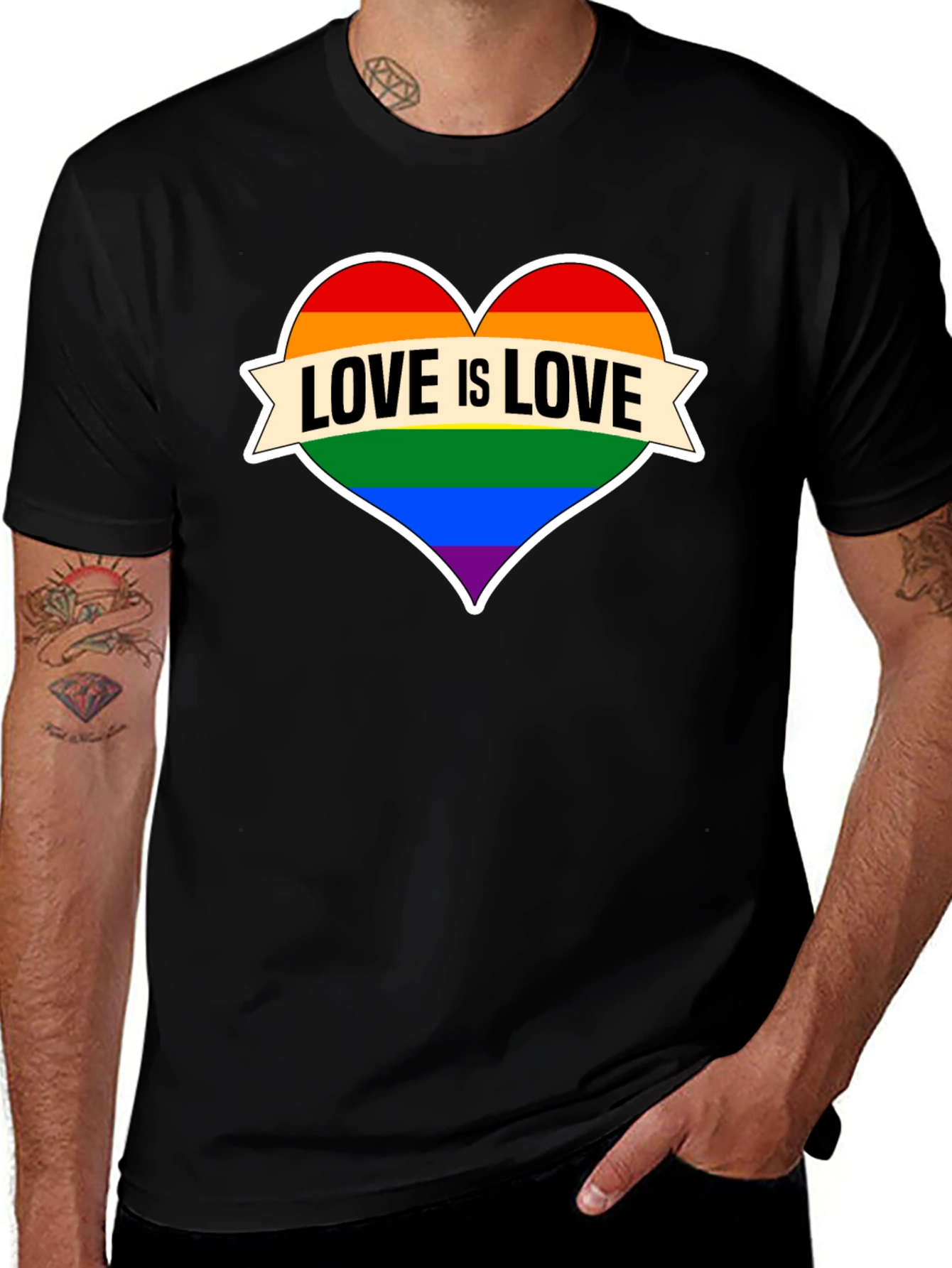 Variant 4 of Love is Love Rainbow Heart Graphic T-Shirt