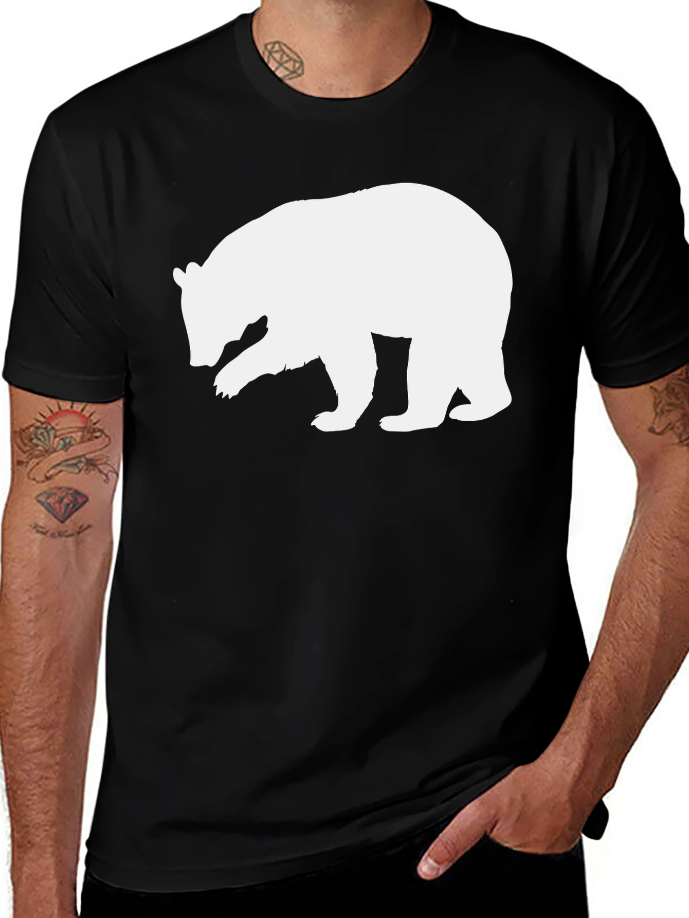 Variant 14 of Bear Silhouette Graphic T-Shirt - Classic Black Tee