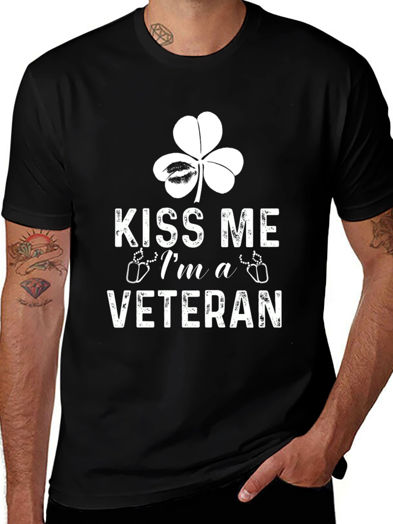 Variant 12 of Kiss Me I'm a Veteran Black T-Shirt