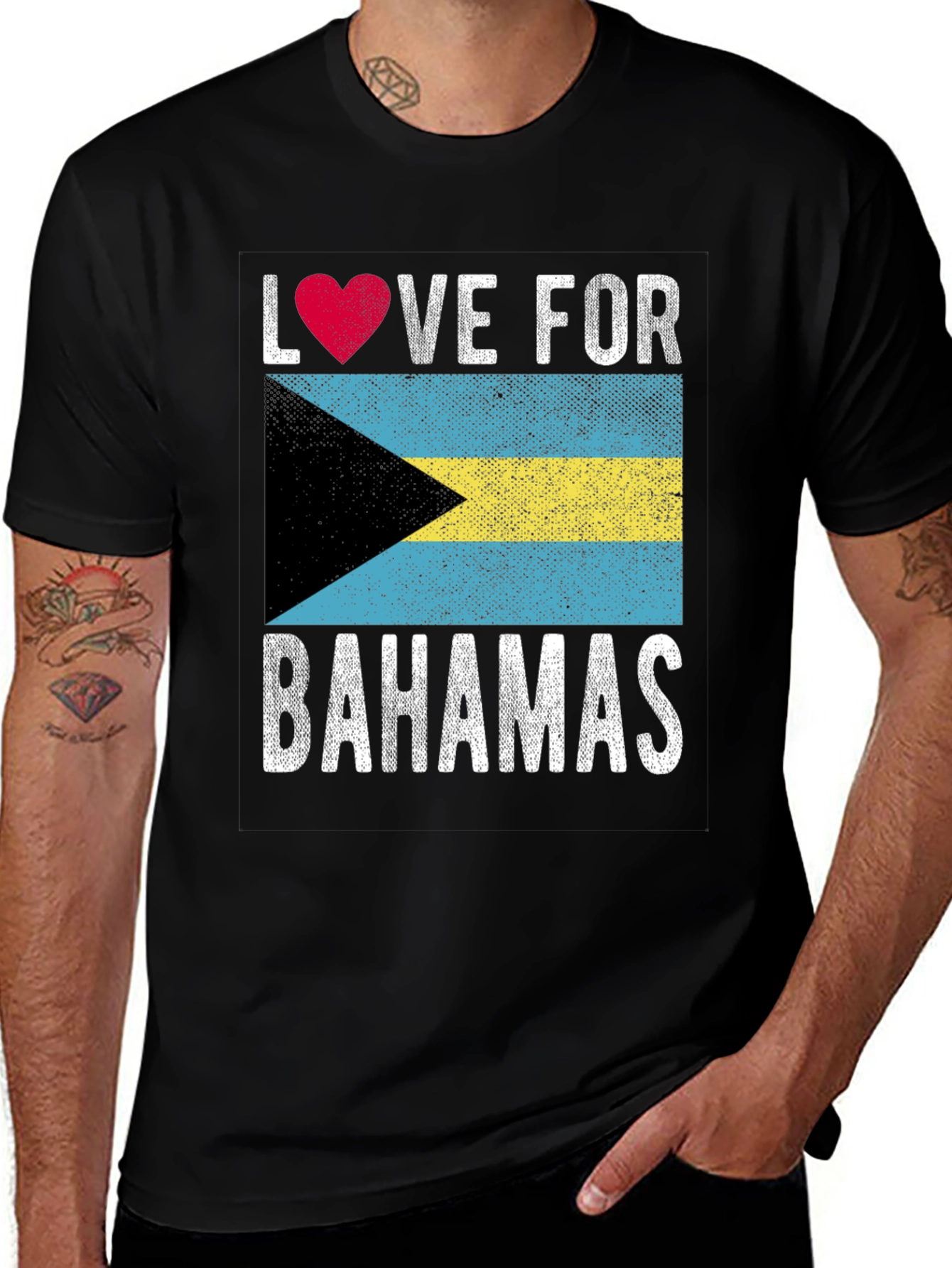 Variant 14 of Bahamas Flag Love T-Shirt