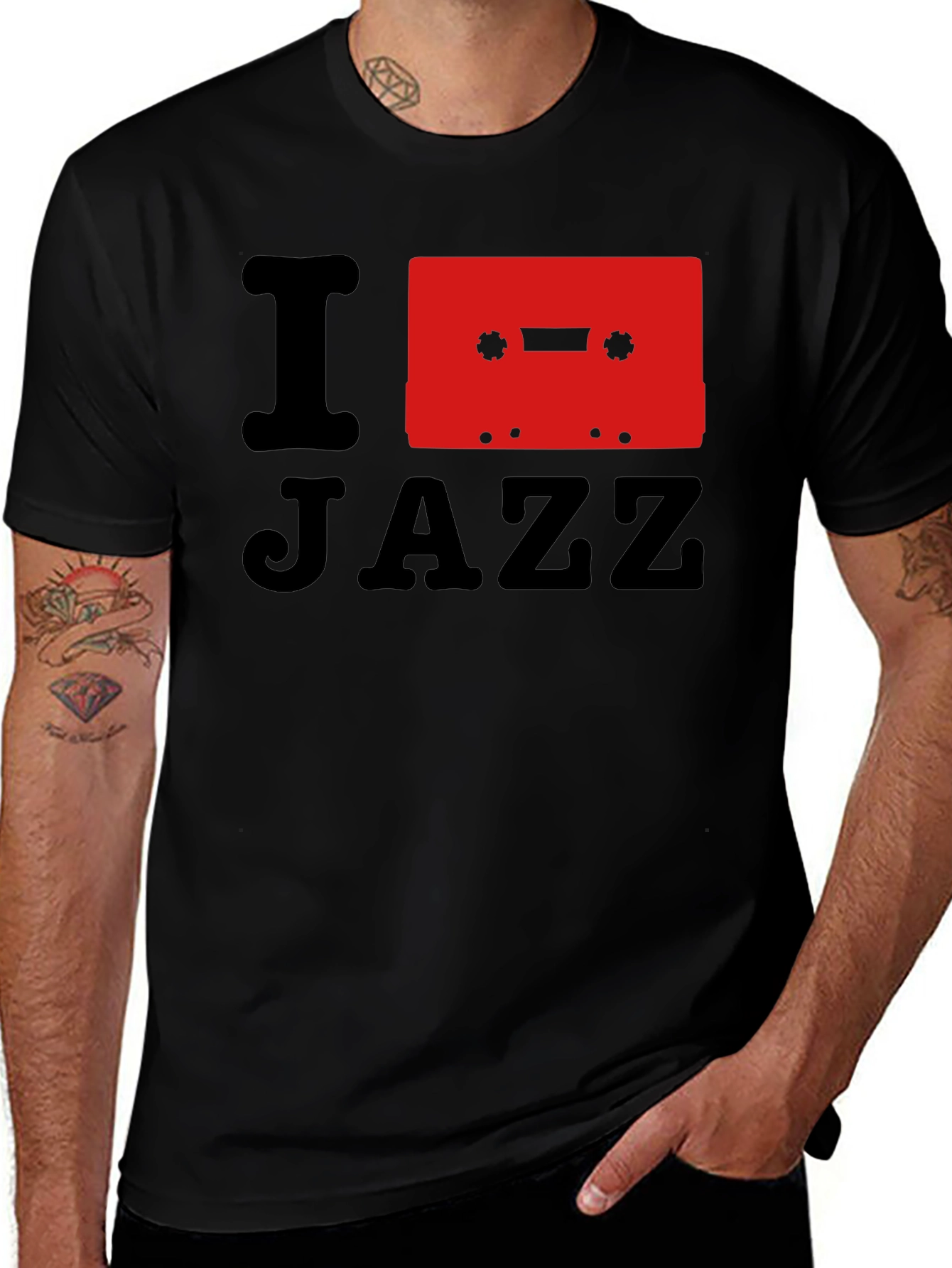 Variant 5 of I Love Jazz Cassette Tape Graphic Tee