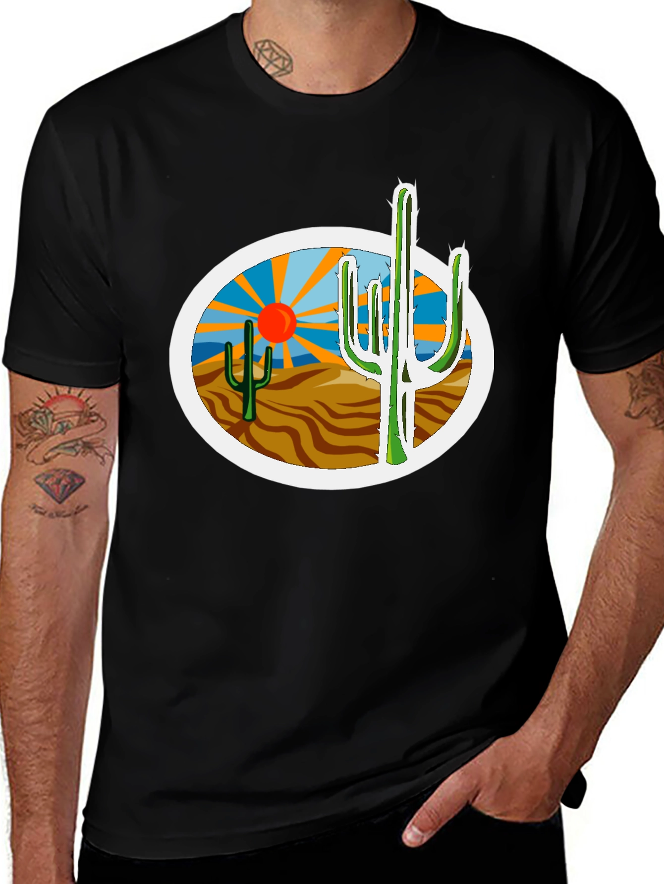 Variant 10 of Desert Cactus Graphic Tee - Western Style Shirt