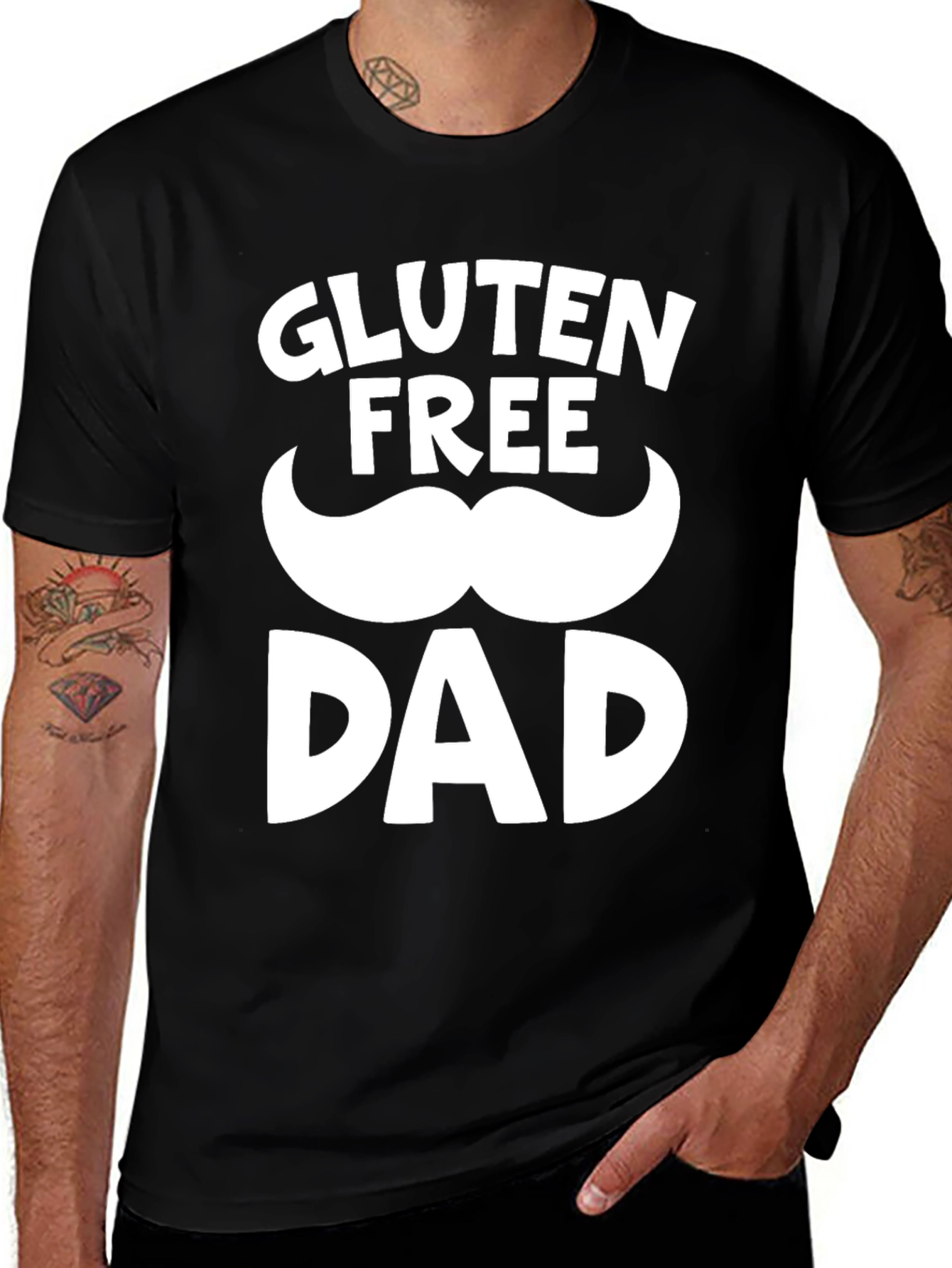 Variant 26 of Gluten Free Dad Black Graphic T-Shirt