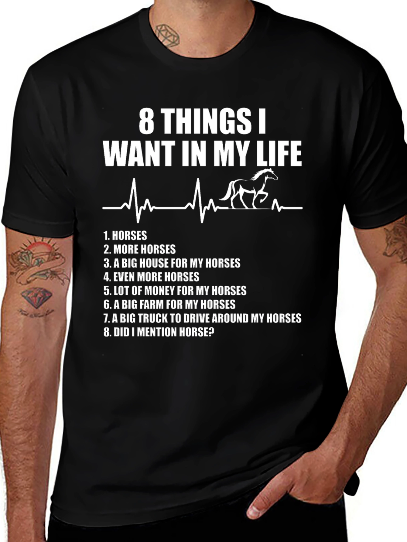 Variant 26 of Horse Lover T-Shirt: 8 Things I Want In My Life
