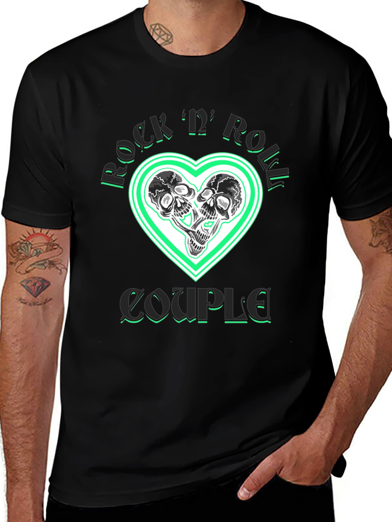 Black Rock 'n' Roll Couple T-Shirt main image