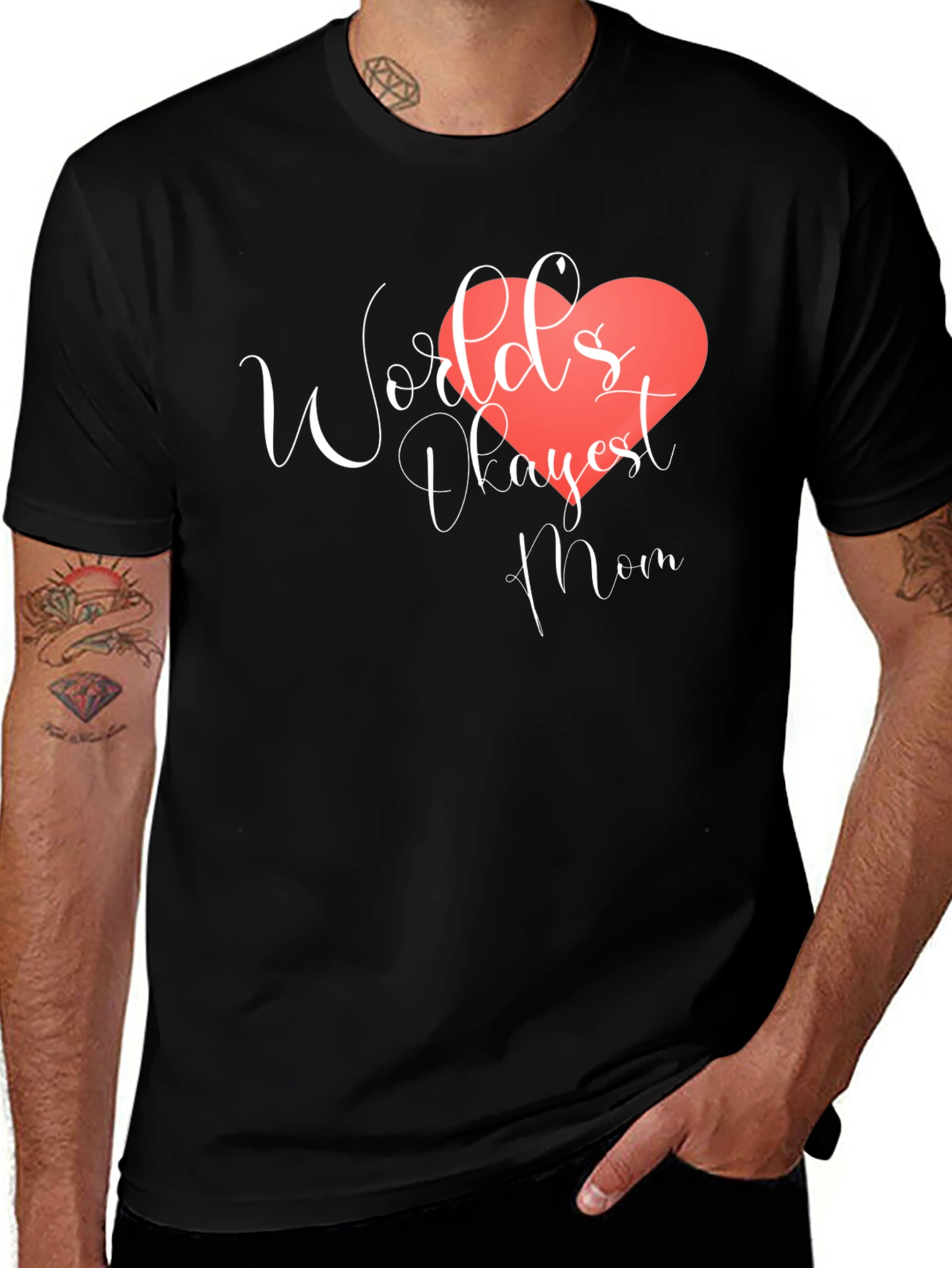 Variant 7 of World's Okayest Mom Black T-Shirt