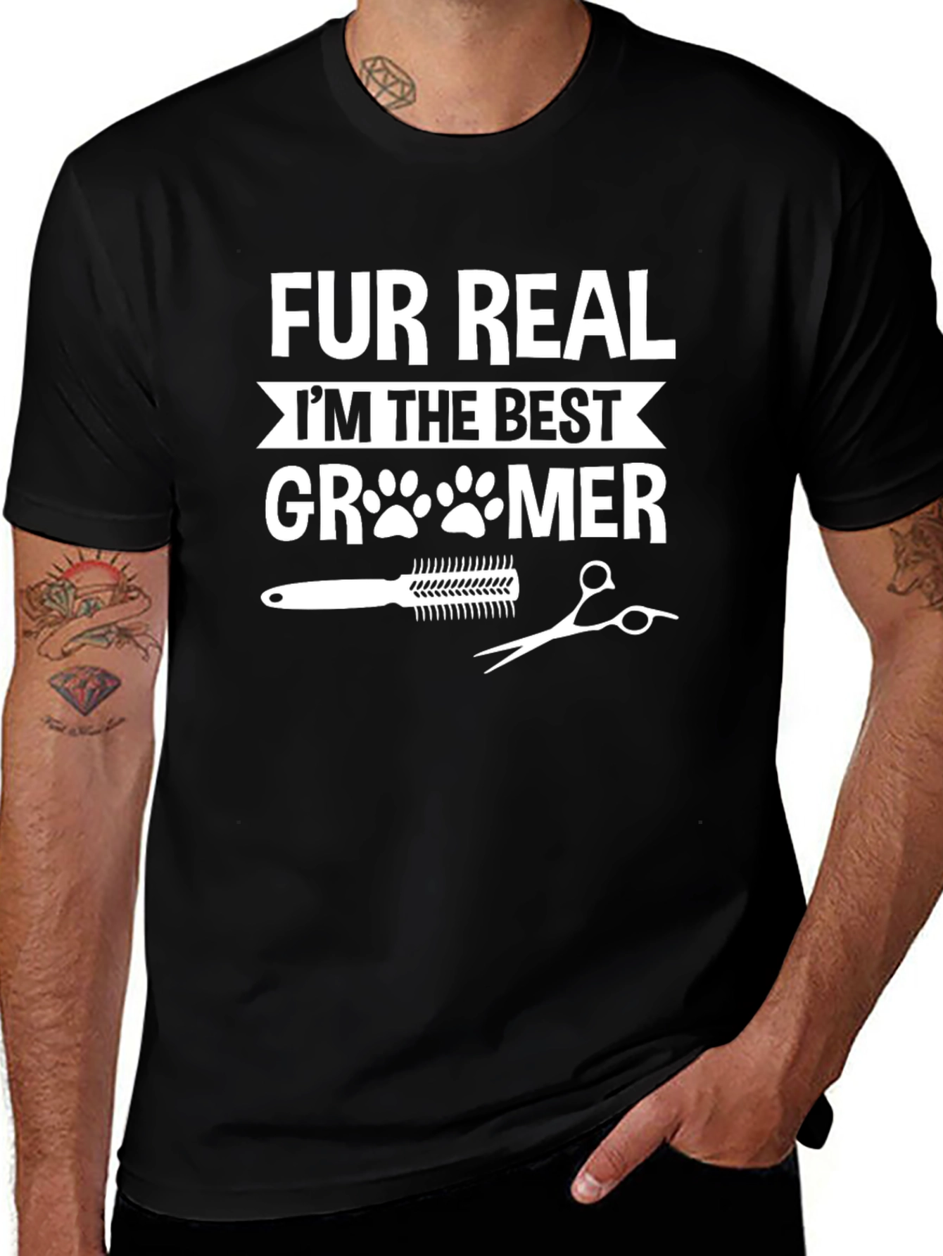 Fur Real Best Groomer T-Shirt Pet Lover Tee