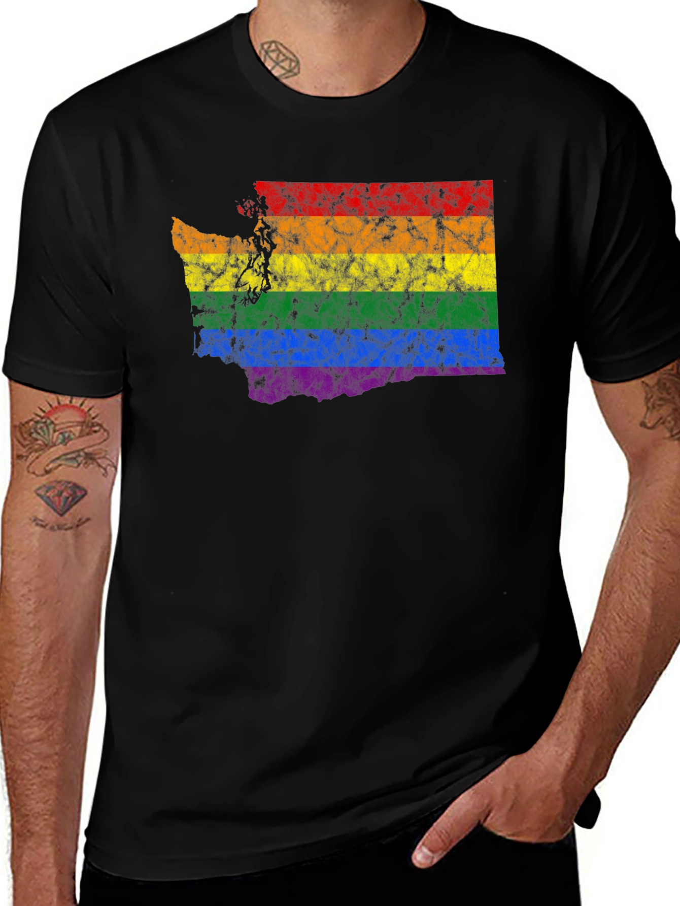 Variant 19 of Rainbow Washington State Pride T-Shirt