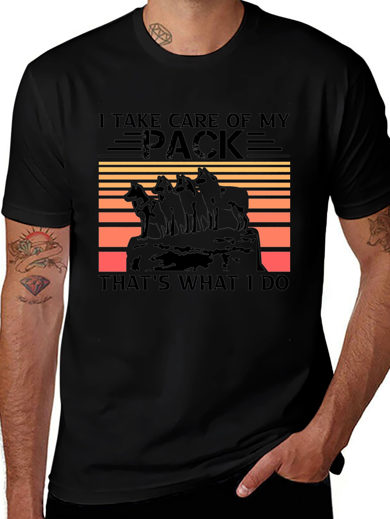Variant 15 of I Take Care of My Pack Wolf T-Shirt
