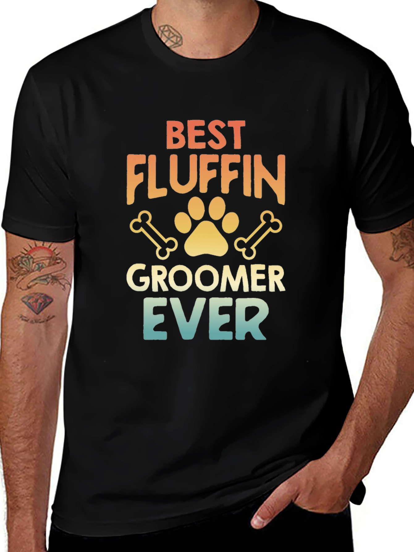Variant 25 of Best Fluffin' Groomer Ever Black T-Shirt
