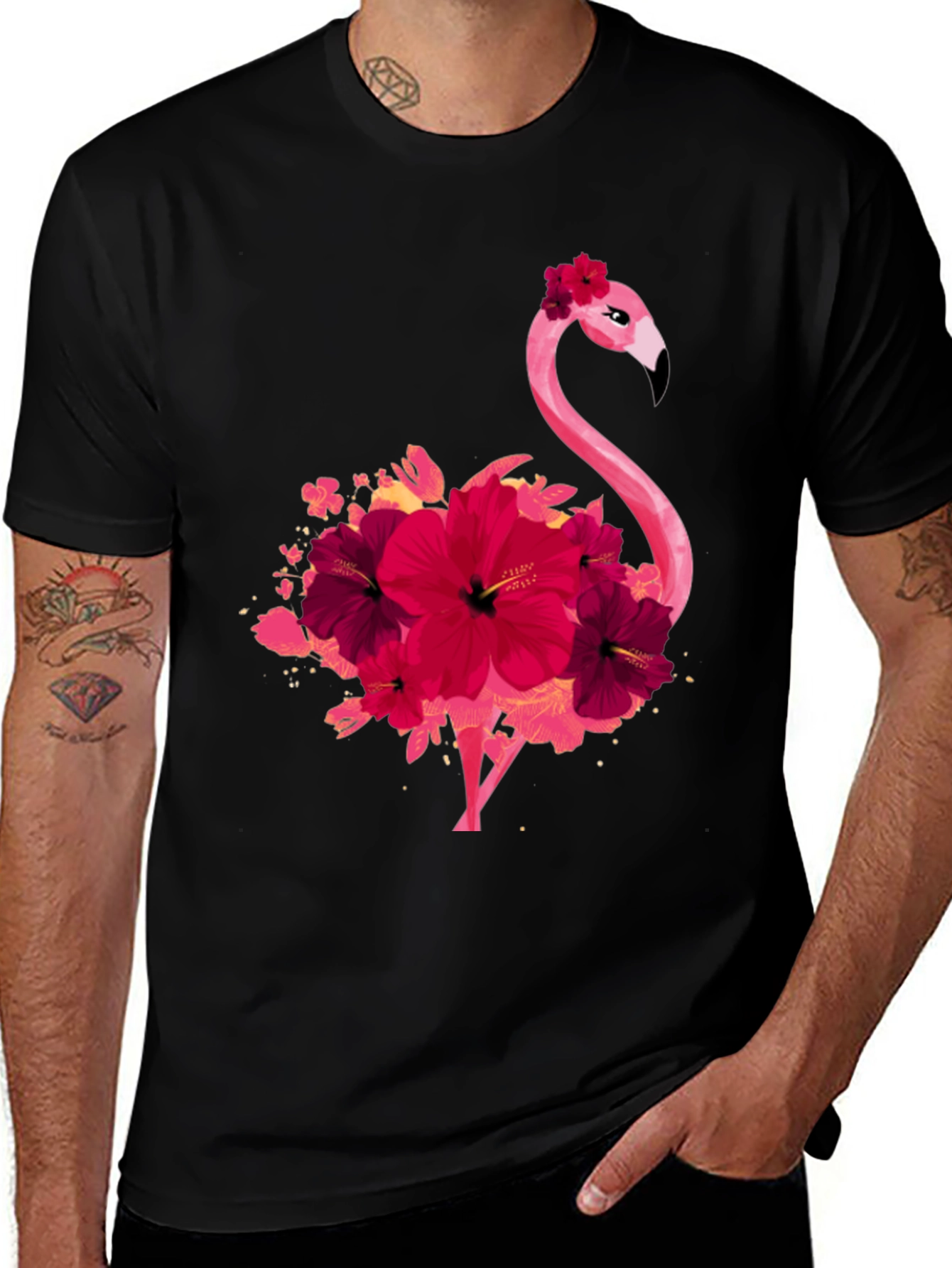 Variant 19 of Floral Flamingo Graphic Tee - Stylish Summer T-Shirt
