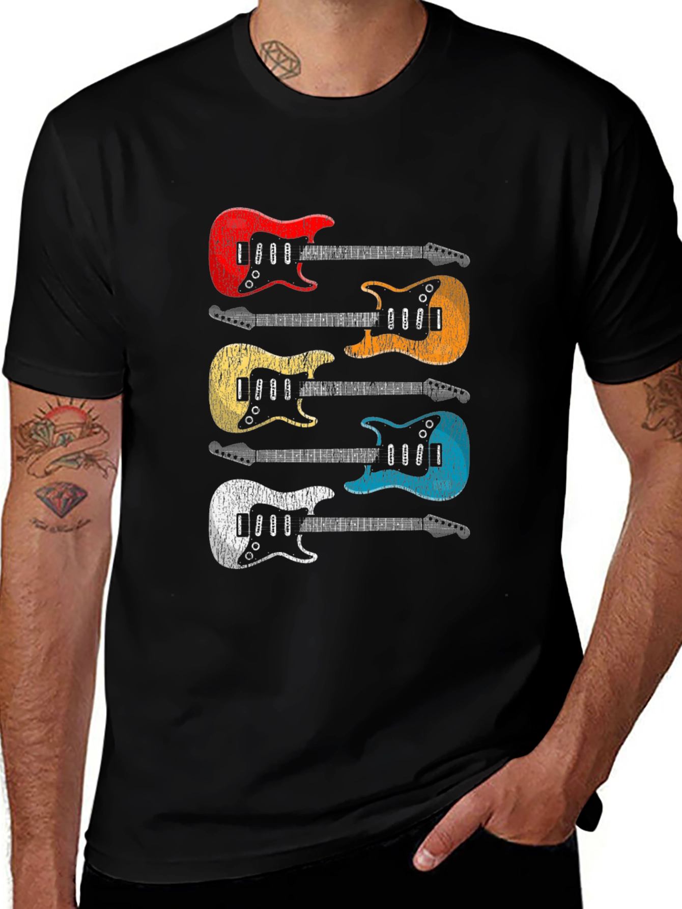 Variant 13 of Retro Guitar T-Shirt - Colorful Music Tee