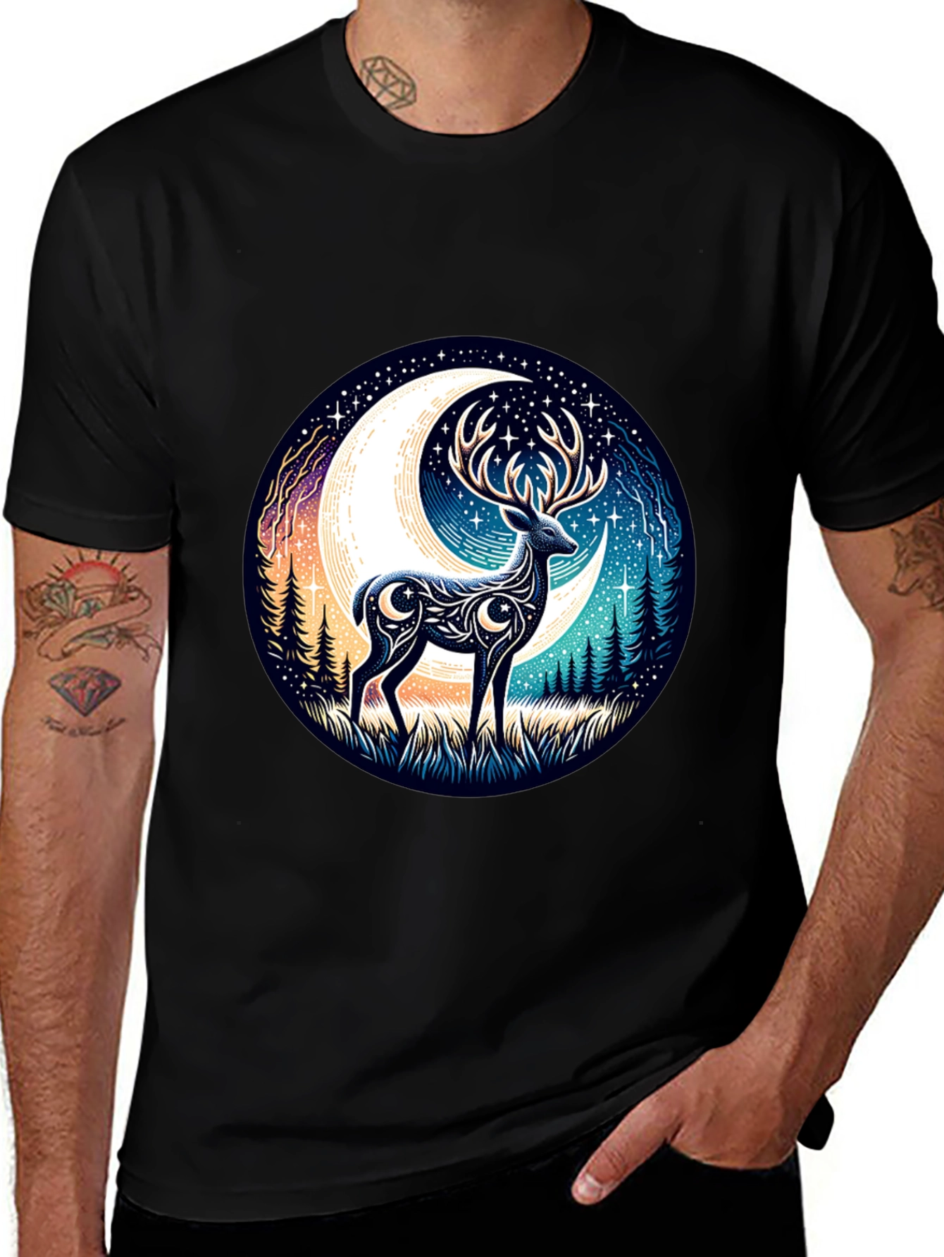 Variant 11 of Celestial Deer Graphic Tee