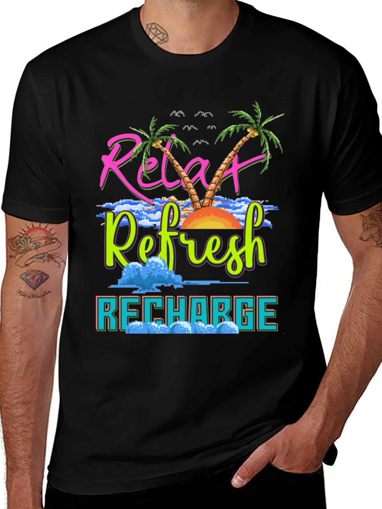 Relax Refresh Recharge Graphic Tee