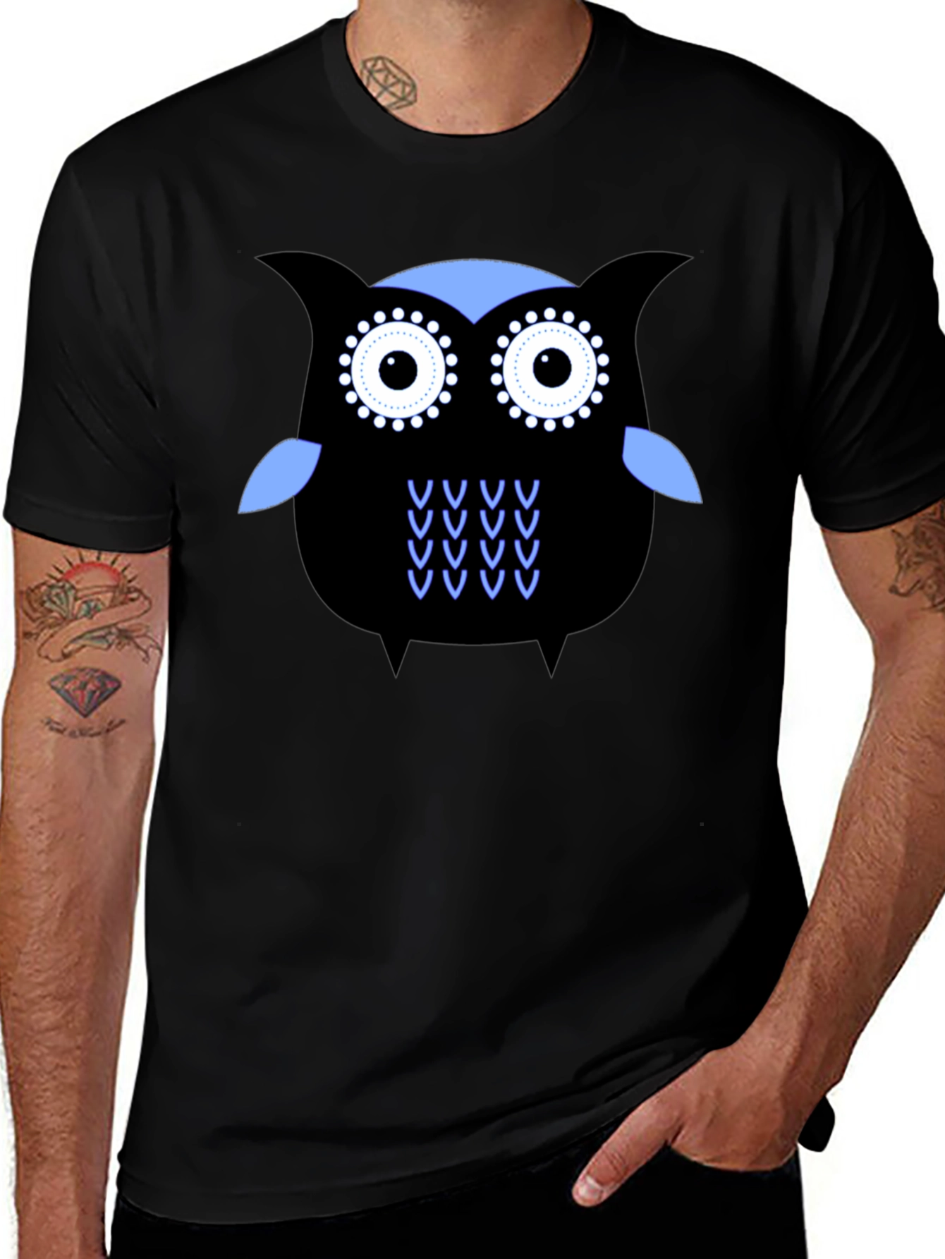Variant 30 of Cool Owl Graphic Tee - Black