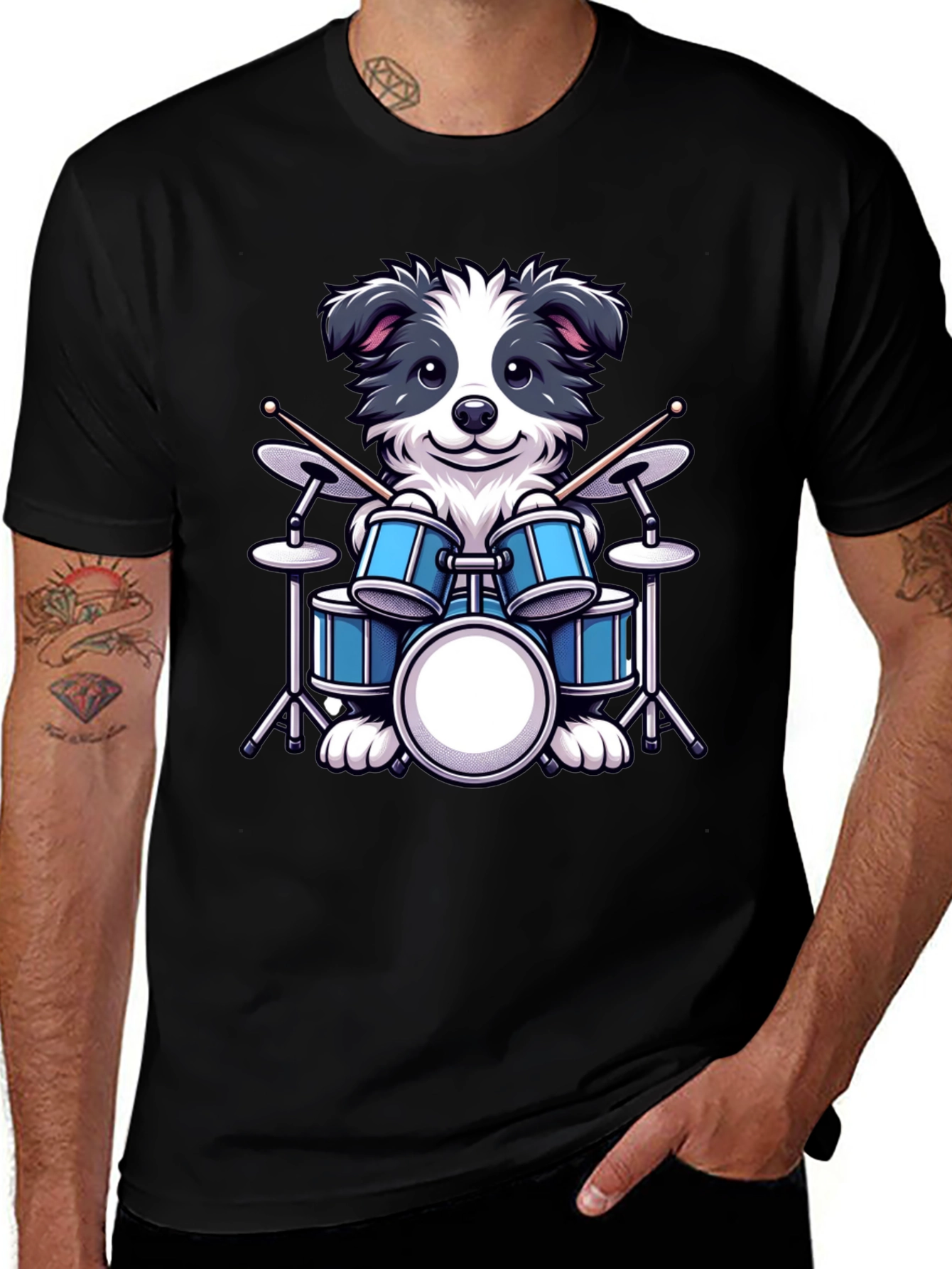 Variant 29 of Dog Drummer T-Shirt - Cute Canine Beats!