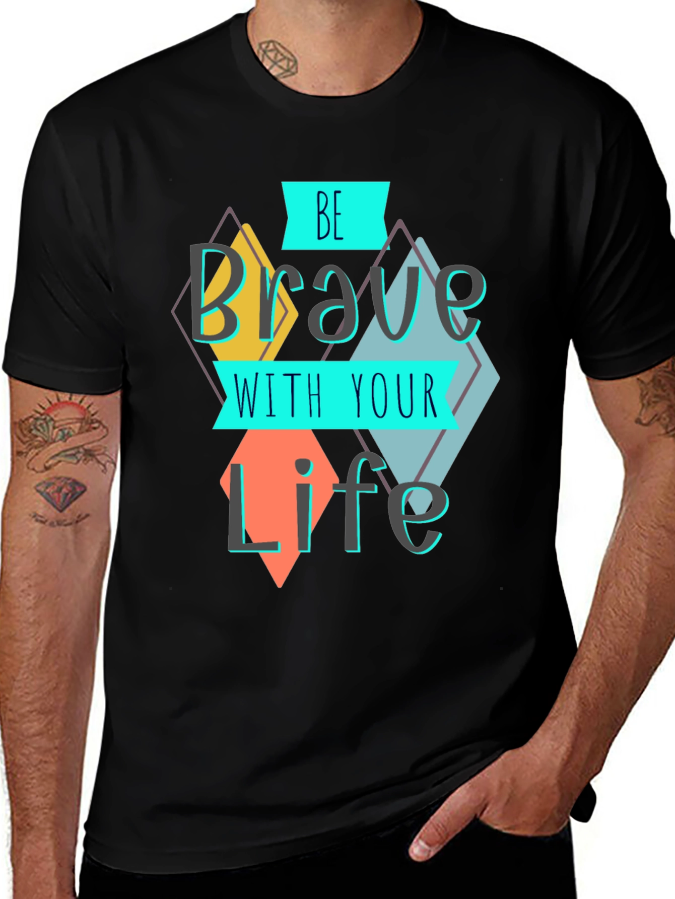 Variant 27 of Be Brave Graphic Tee - Motivational T-Shirt