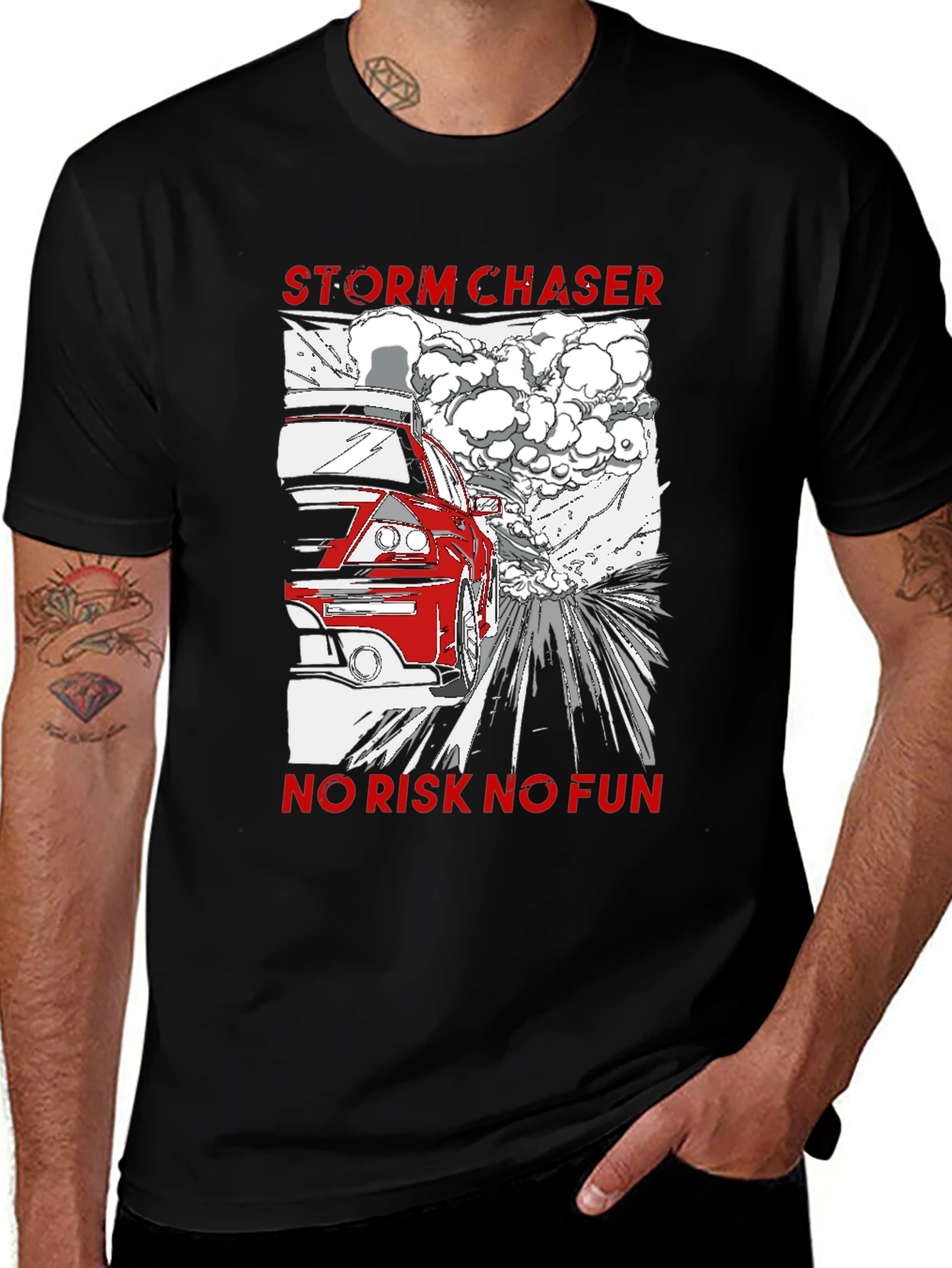 Variant 13 of Storm Chaser Graphic Tee - No Risk No Fun