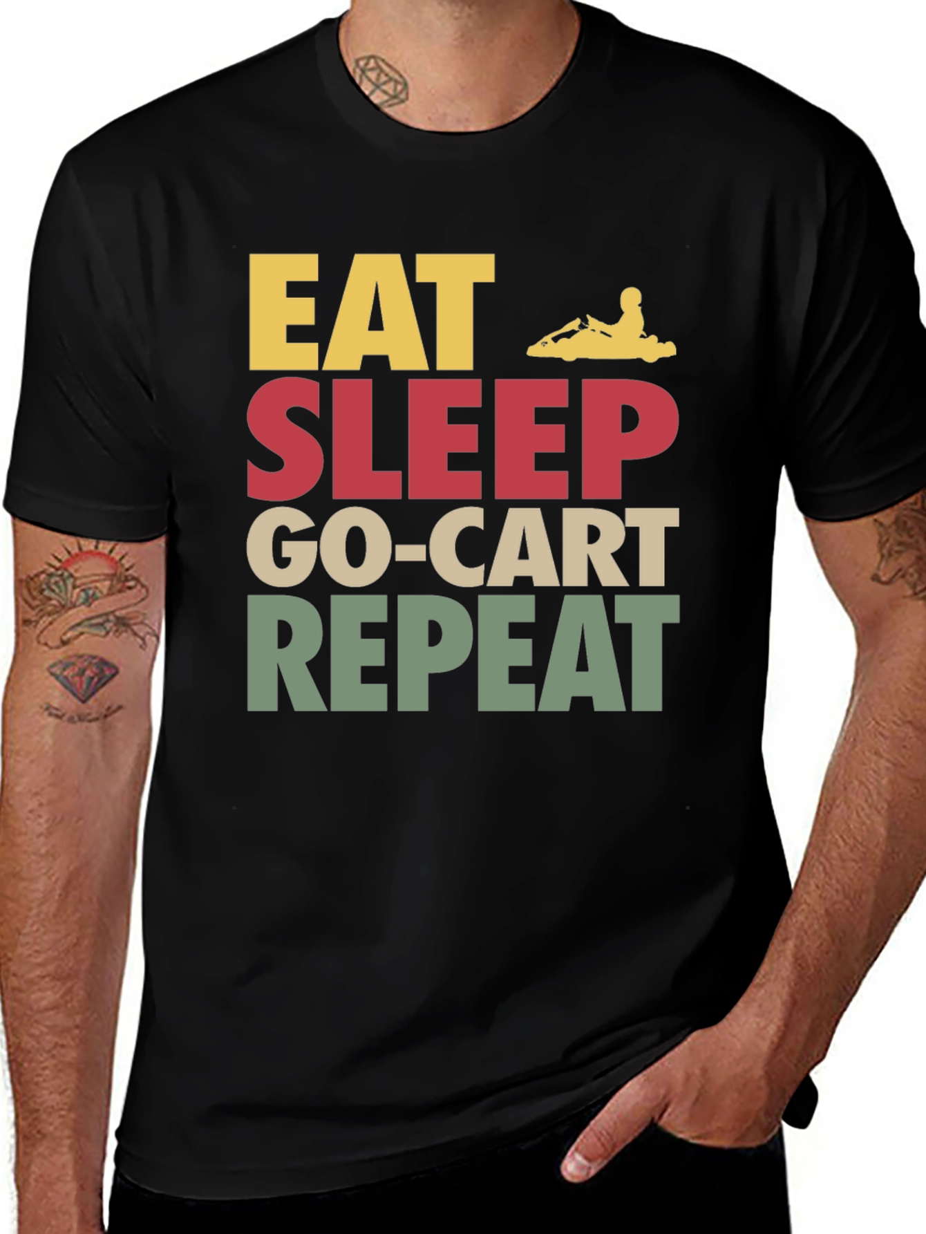 Variant 13 of Eat Sleep Go-Kart Repeat T-Shirt - Kart Racing Apparel
