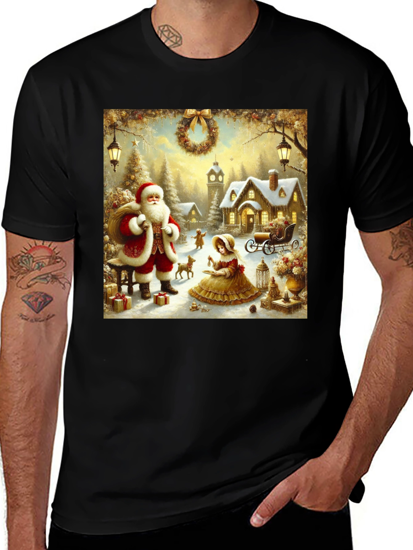 Vintage Christmas Scene T-Shirt